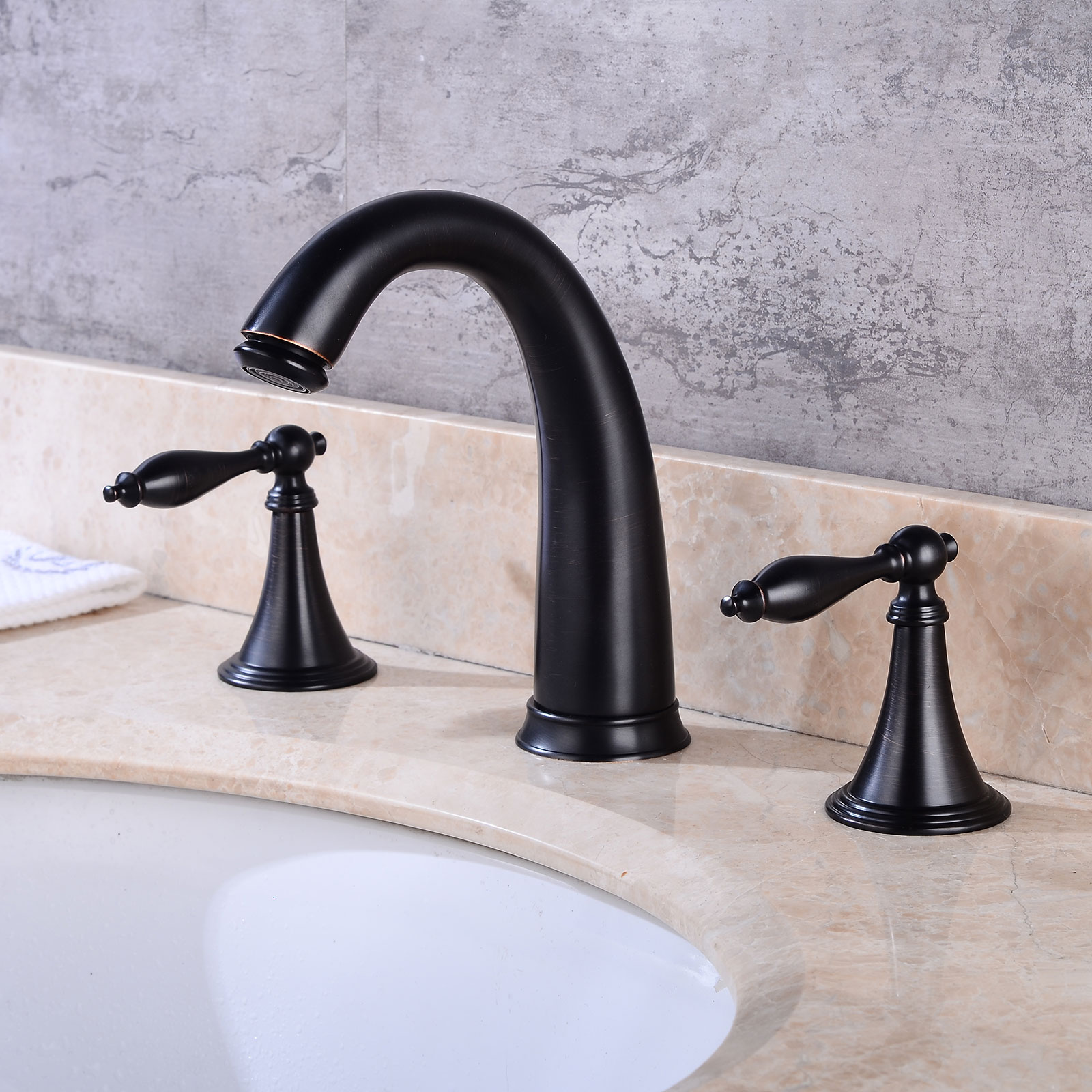 Wovier Widespread Faucet,Three Handle Two Hole Bathroom sink Faucet-Wovier W8401-18