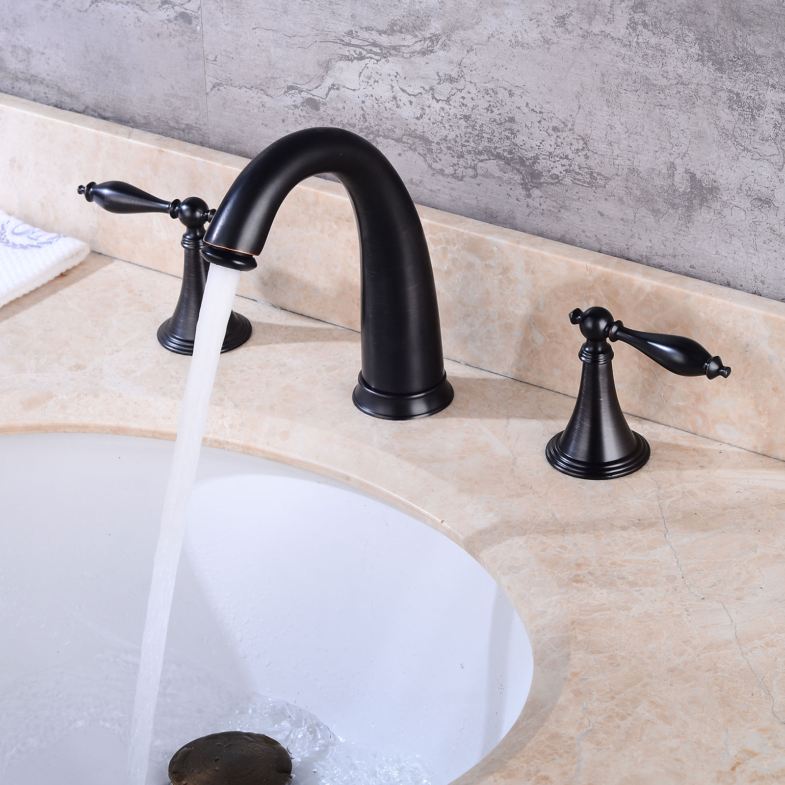 Wovier Widespread Faucet,Three Handle Two Hole Bathroom sink Faucet-Wovier W8401-19