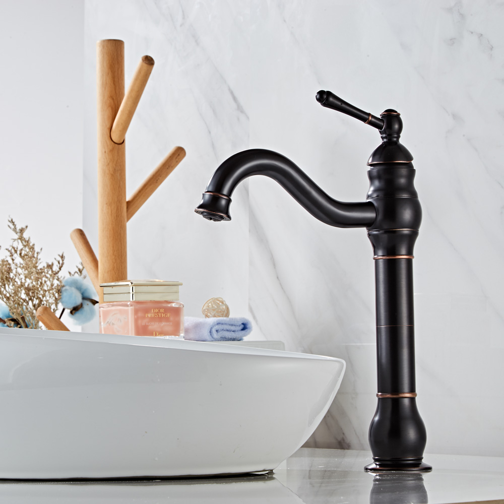 Wovier Waterfall Vessel Faucet, Single Handle Single Hole Bathroom Faucet - w8297-7