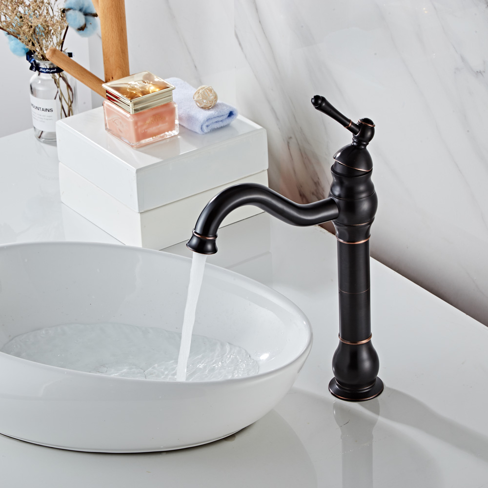 Wovier Waterfall Vessel Faucet, Single Handle Single Hole Bathroom Faucet - w8297-6