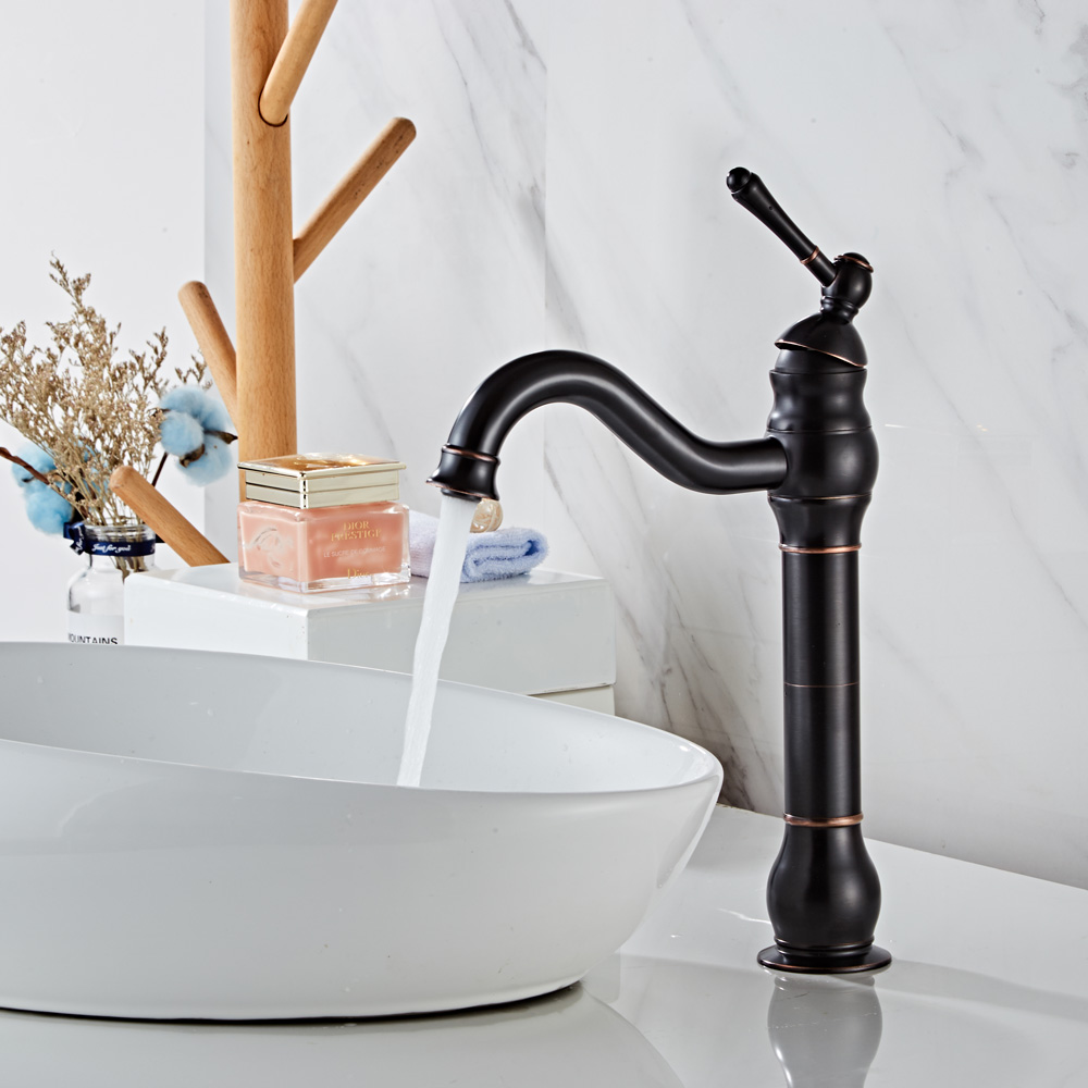 Wovier Waterfall Vessel Faucet, Single Handle Single Hole Bathroom Faucet - w8297-1