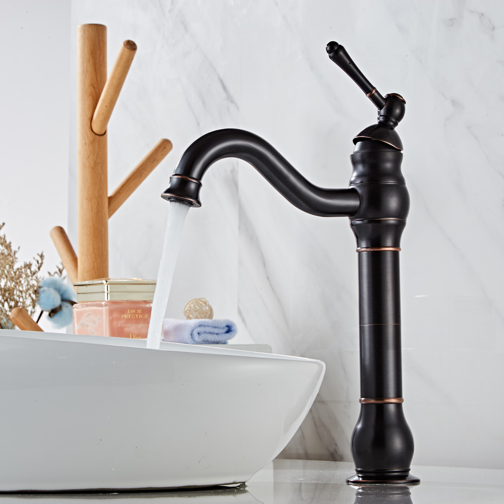 Wovier Waterfall Vessel Faucet, Single Handle Single Hole Bathroom Faucet - w8297-5