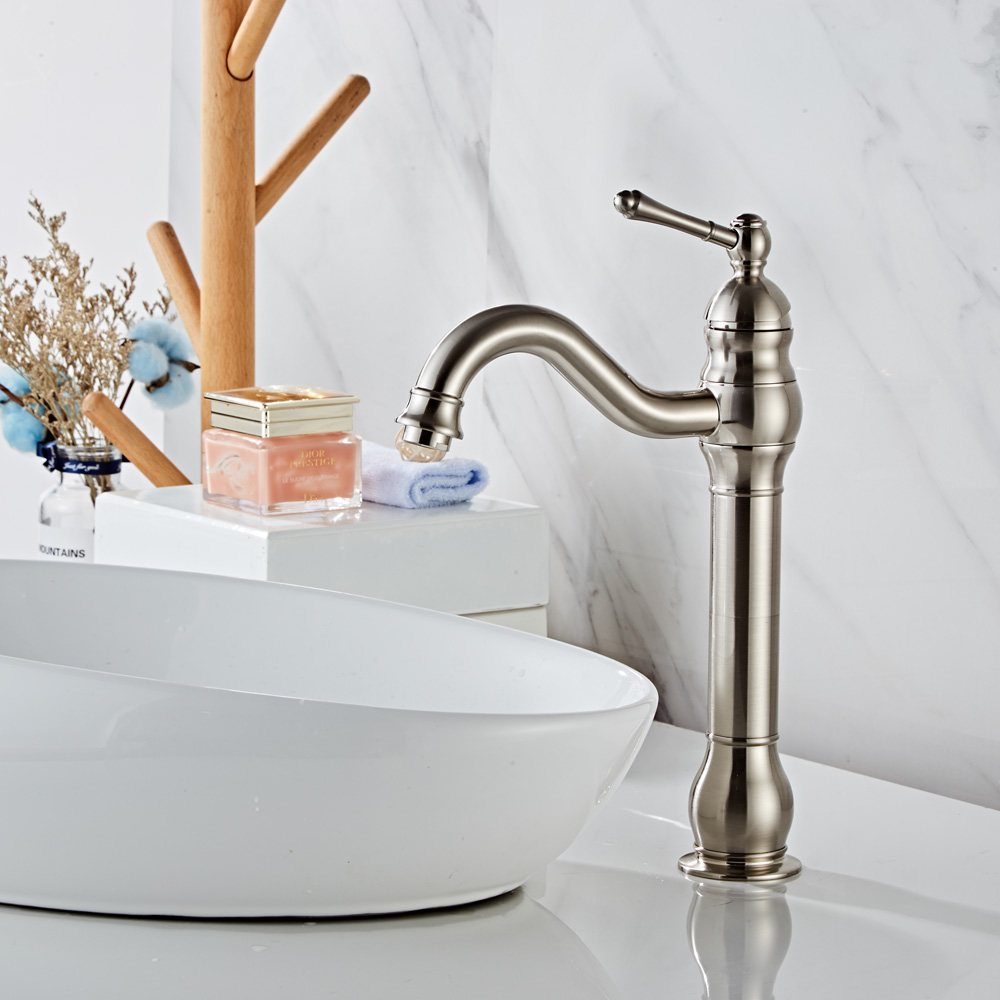 Wovier Waterfall Vessel Faucet, Single Handle Single Hole Bathroom Faucet - w8297-9