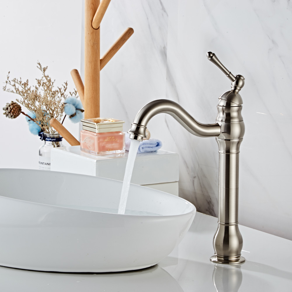 Wovier Waterfall Vessel Faucet, Single Handle Single Hole Bathroom Faucet - w8297-2