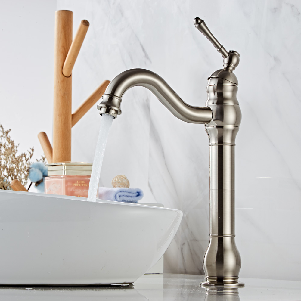 Wovier Waterfall Vessel Faucet, Single Handle Single Hole Bathroom Faucet - w8297-8