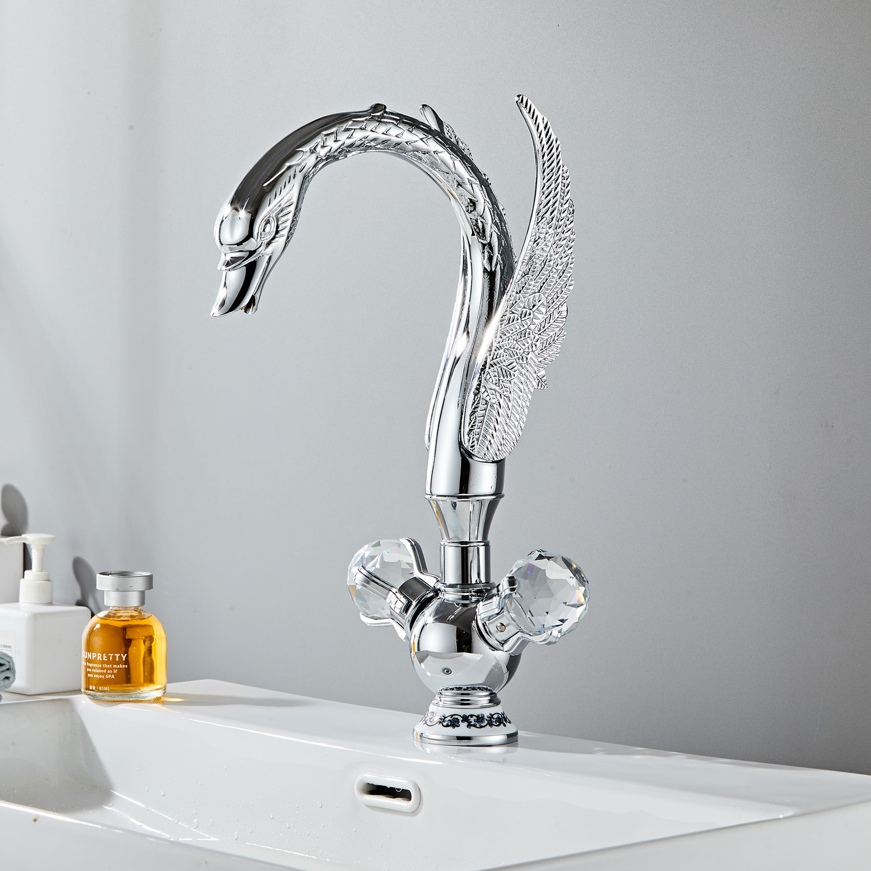 Wovier Widespread Faucet,Three Handle Two Hole Bathroom sink Faucet-W8336-6