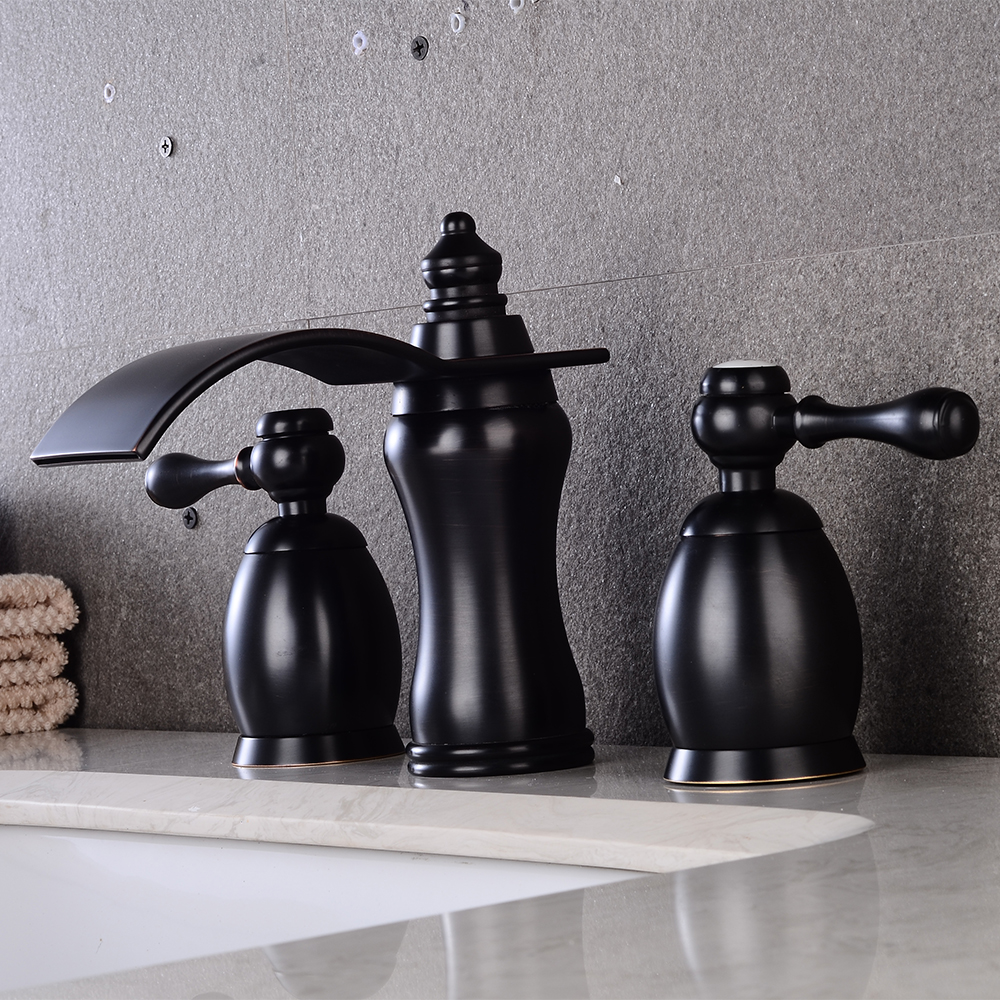 Wovier Widespread Faucet,Three Handle Two Hole Bathroom sink Faucet-W8414-20