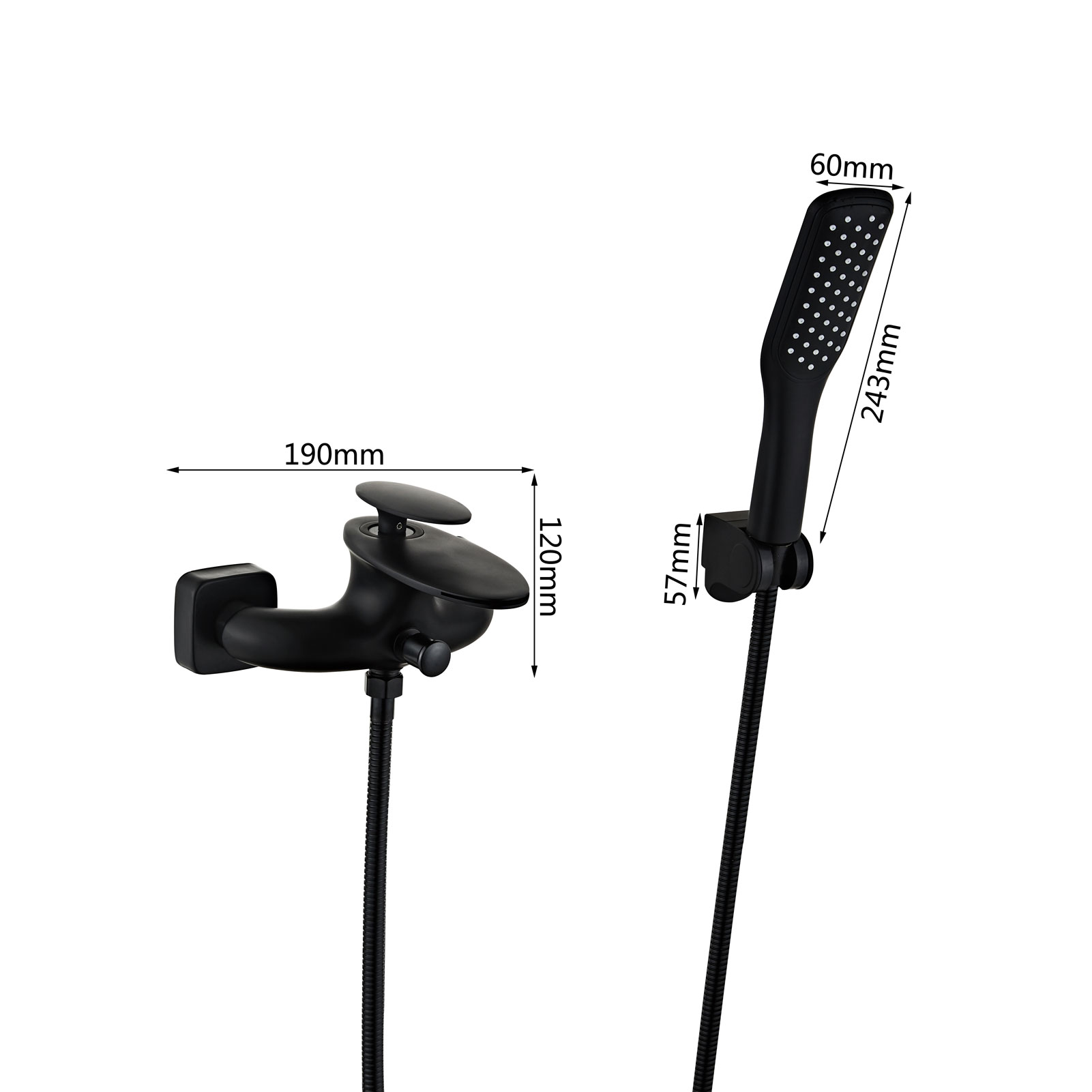 Wovier Waterfall Wall Mounted Waterfall Tub Filler with Hand Shower W8723