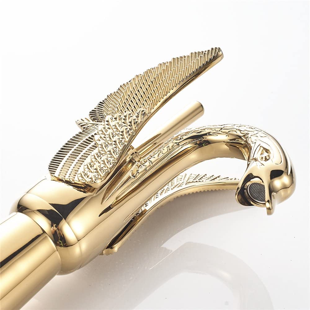 Wovier Phoenix Waterfall Vessel Faucet,Single Handle Single Hole Bathroom Faucet W8337-5