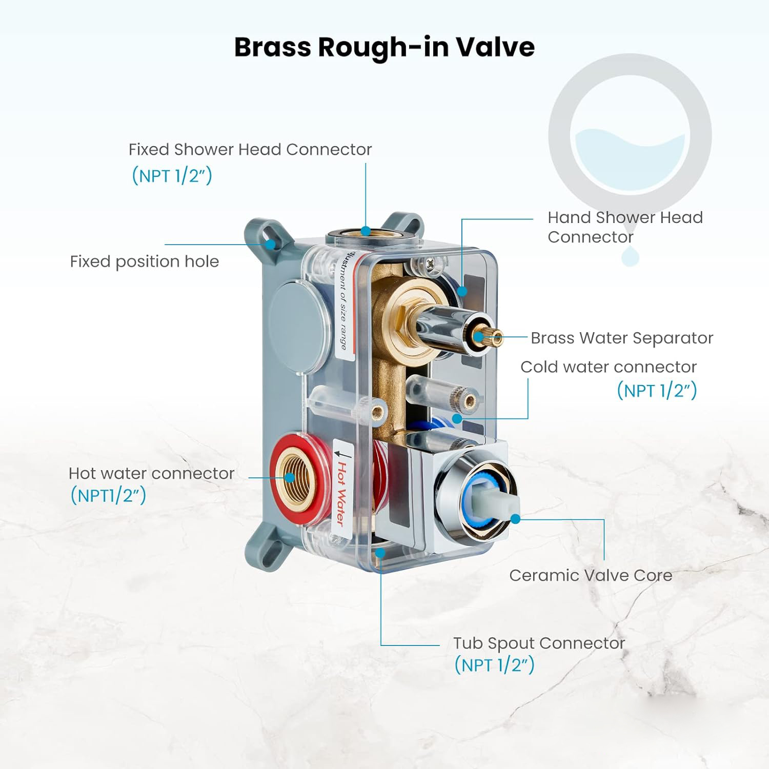 Wovier Shower System Rain Shower Handheld Sprayer with Shower Hose - W8810-2
