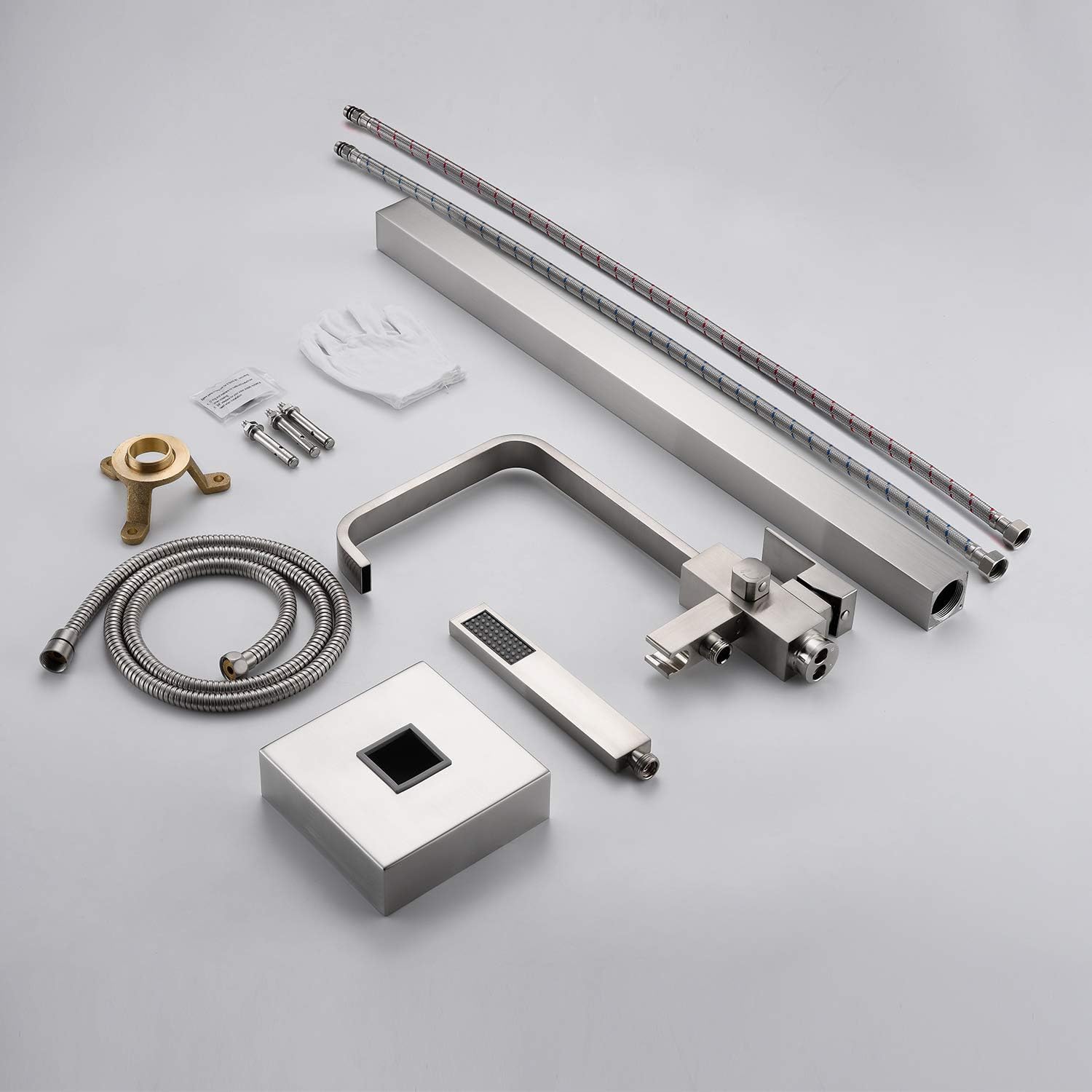 Wovier Floor Mounted Tub Filler Faucet, Freestanding Bathtub Faucet with Hand Shower W8785