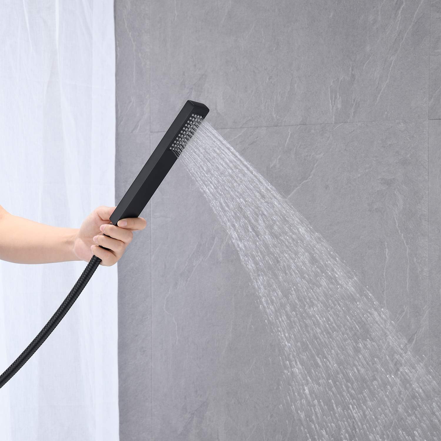 Wovier Floor Mounted Tub Filler Faucet, Freestanding Bathtub Faucet with Hand Shower W8786