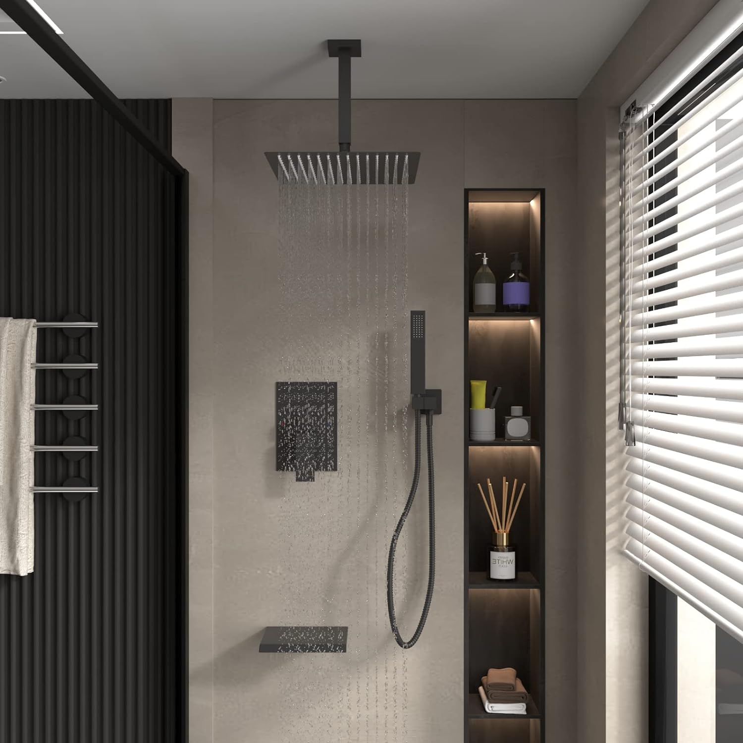 Wovier Shower System Rain Shower Handheld Sprayer with Shower Hose - W8812-10