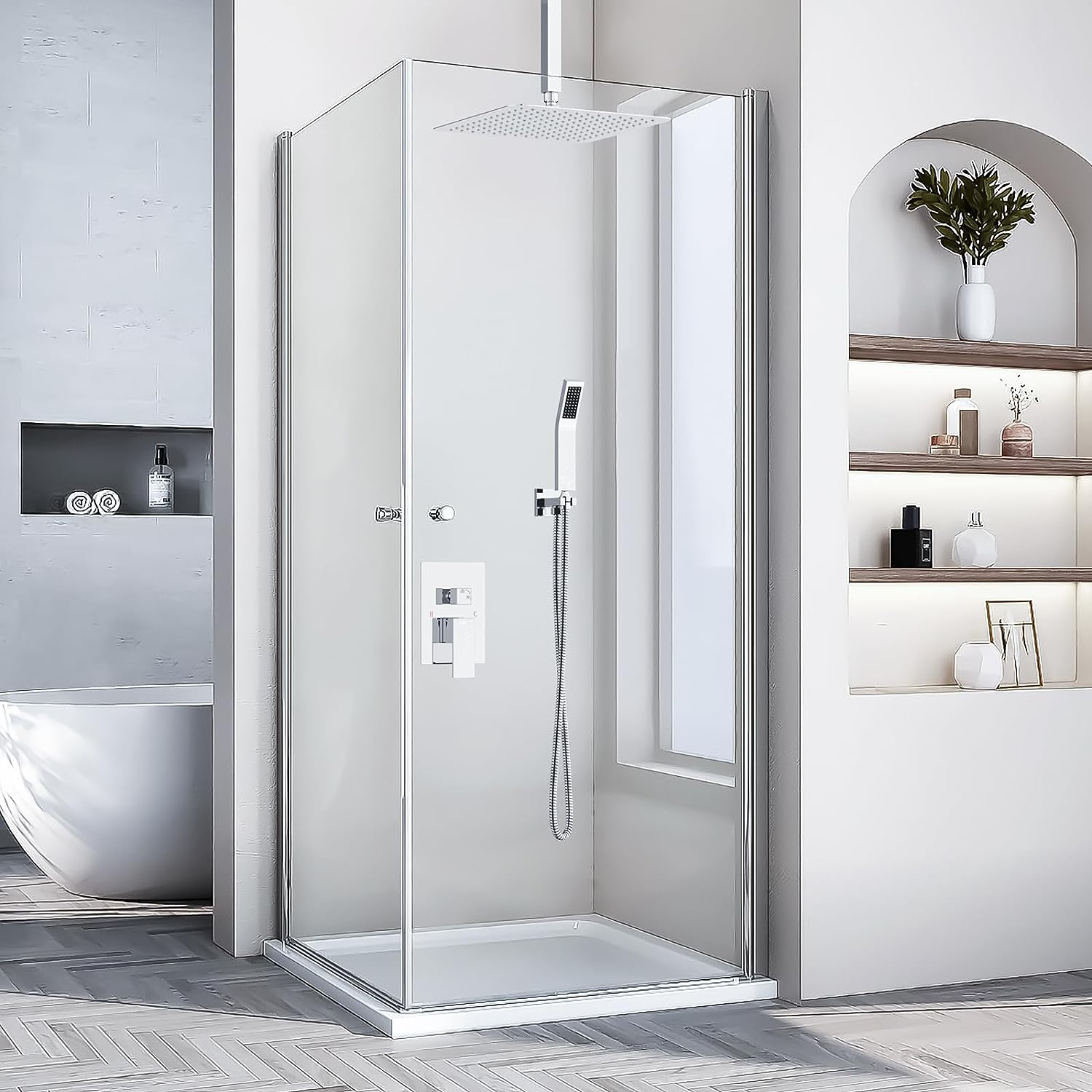 Wovier Shower System Rain Shower Handheld Sprayer with Shower Hose - W8818-25