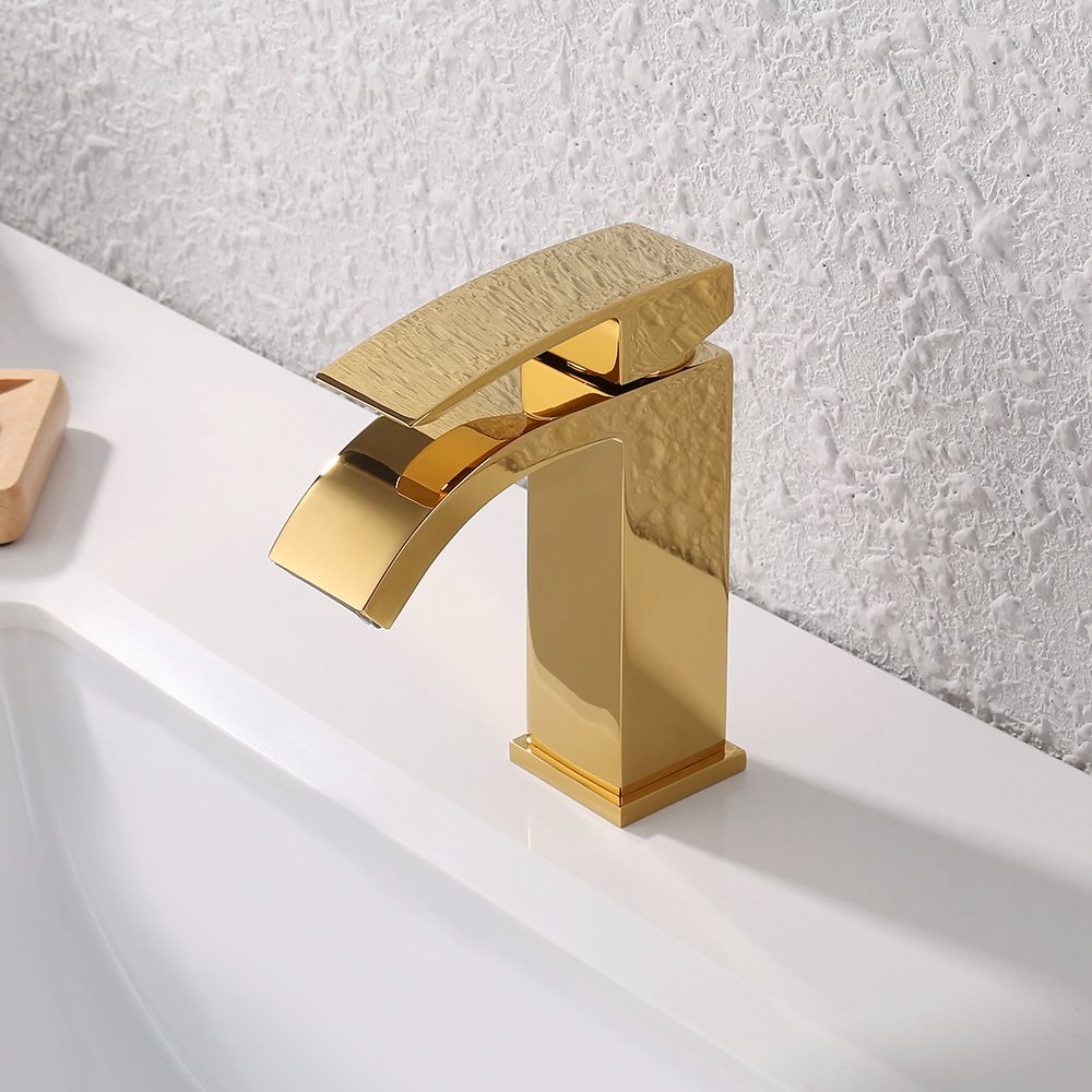 Wovier Waterfall Bathroom Sink Faucet,Single Handle Single Hole Faucet-W8220-8