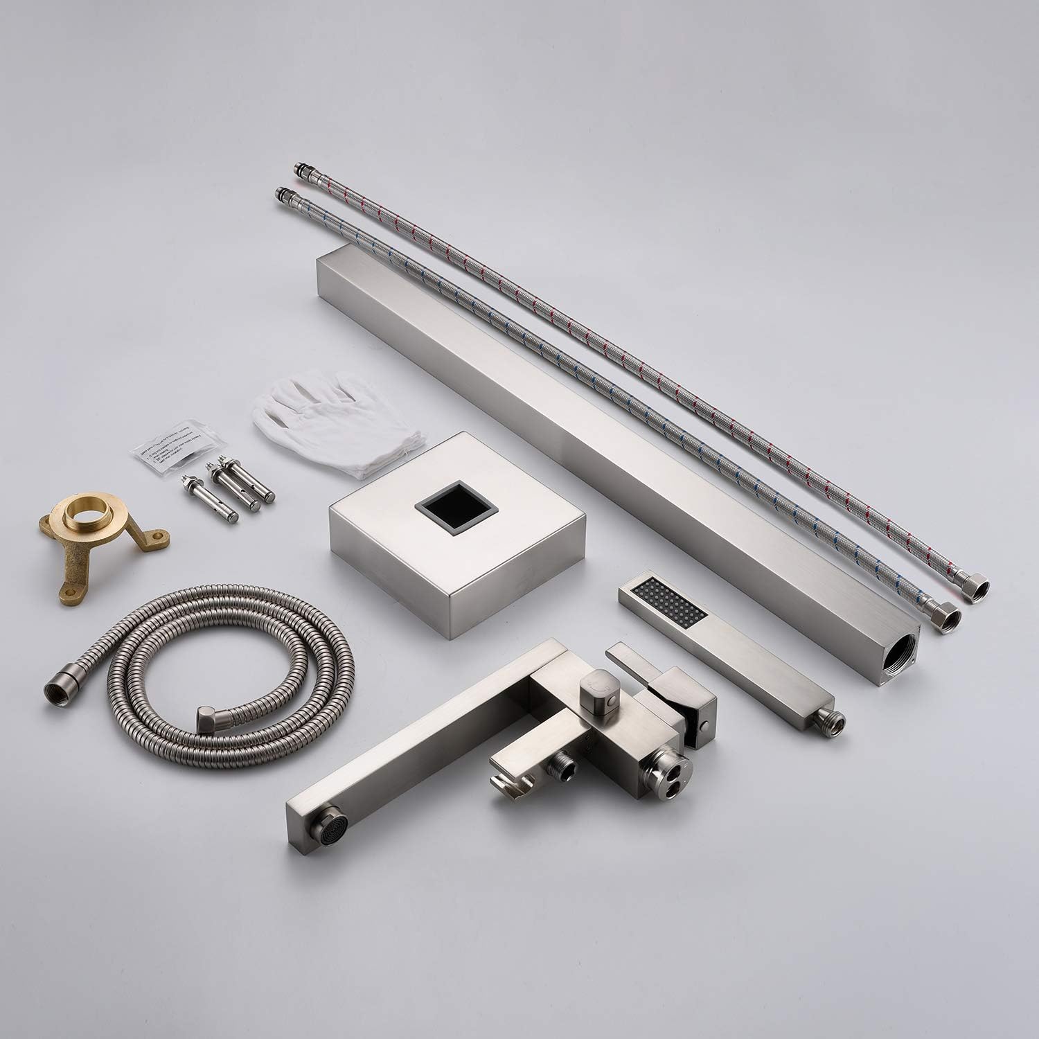 Wovier Floor Mounted Tub Filler Faucet, Freestanding Bathtub Faucet with Hand Shower W8792