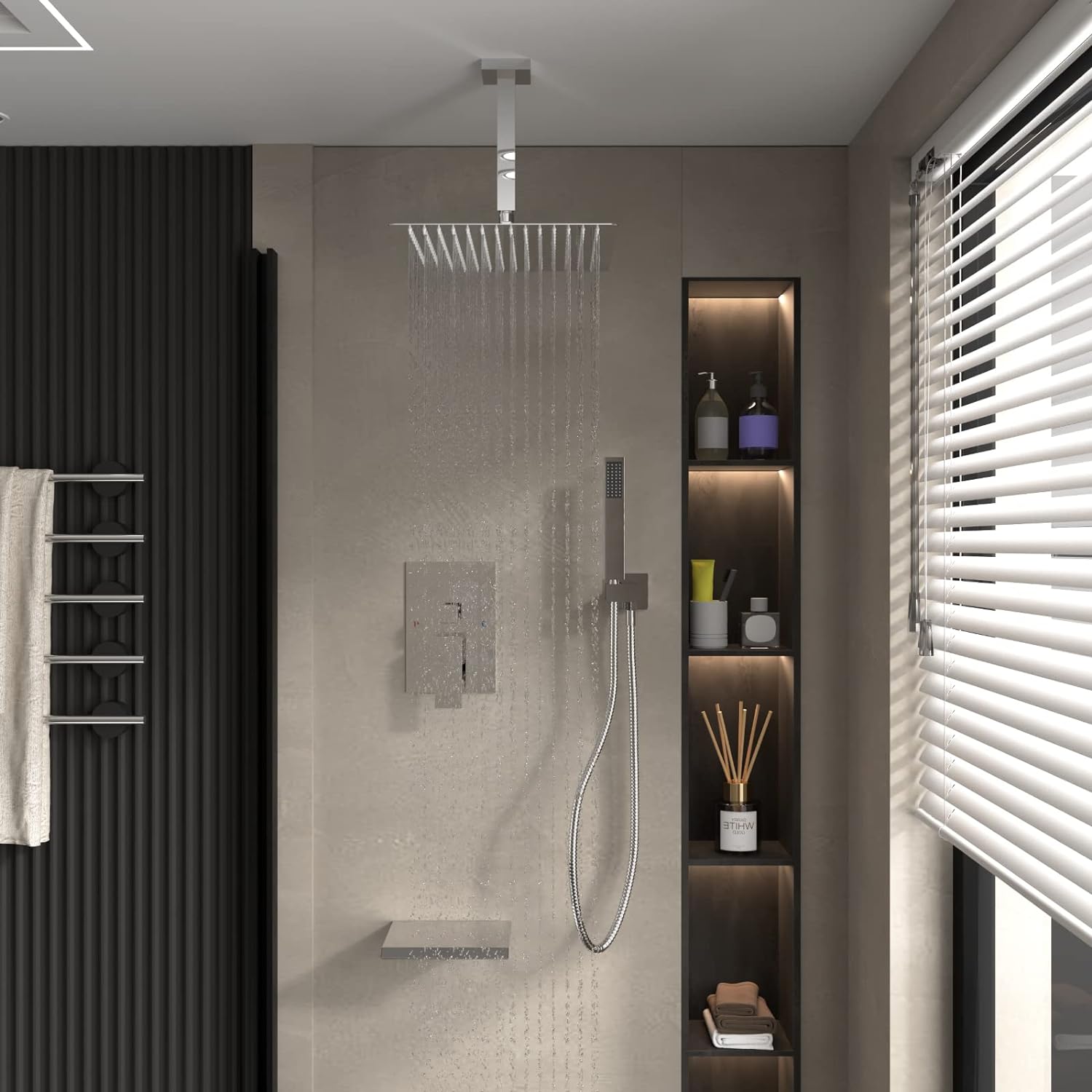 Wovier Shower System Rain Shower Handheld Sprayer with Shower Hose - W8812-5