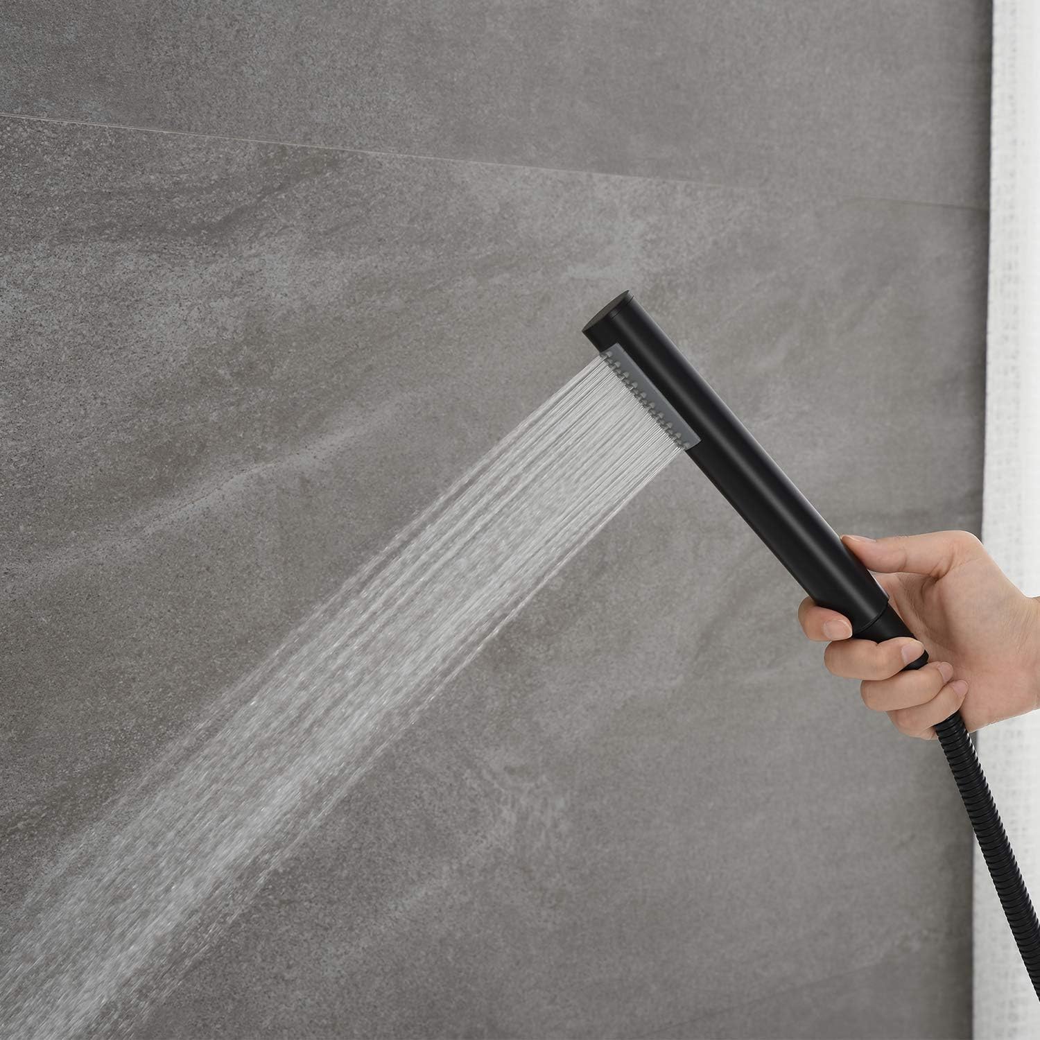 Wovier Floor Mounted Tub Filler Faucet, Freestanding Bathtub Faucet with Hand Shower W8790