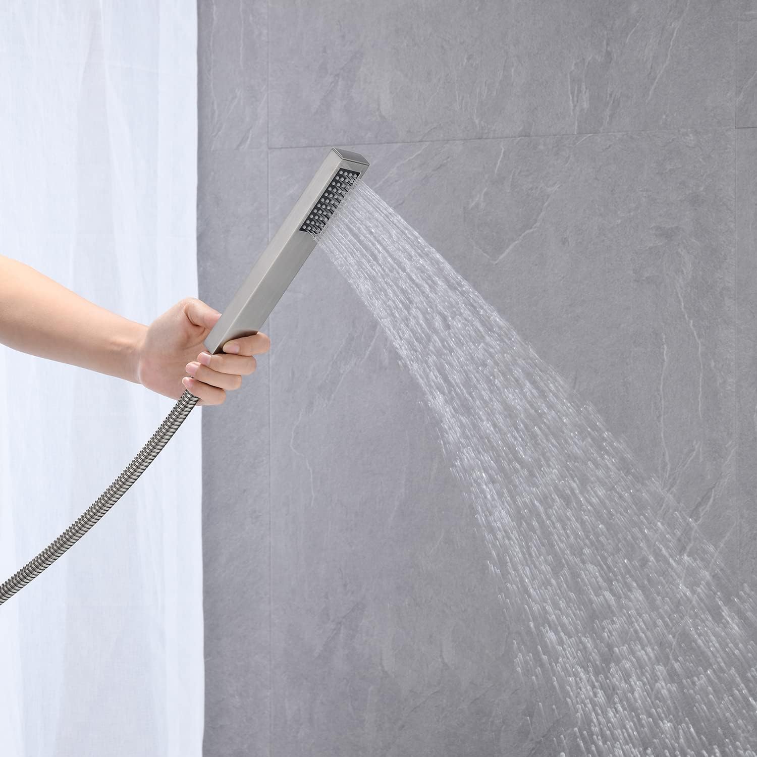 Wovier Floor Mounted Tub Filler Faucet, Freestanding Bathtub Faucet with Hand Shower W8786