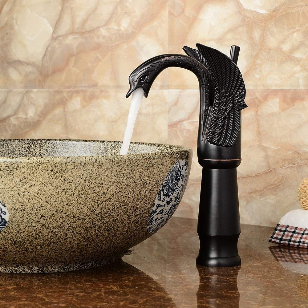 Wovier Phoenix Waterfall Vessel Faucet,Single Handle Single Hole Bathroom Faucet W8337-11