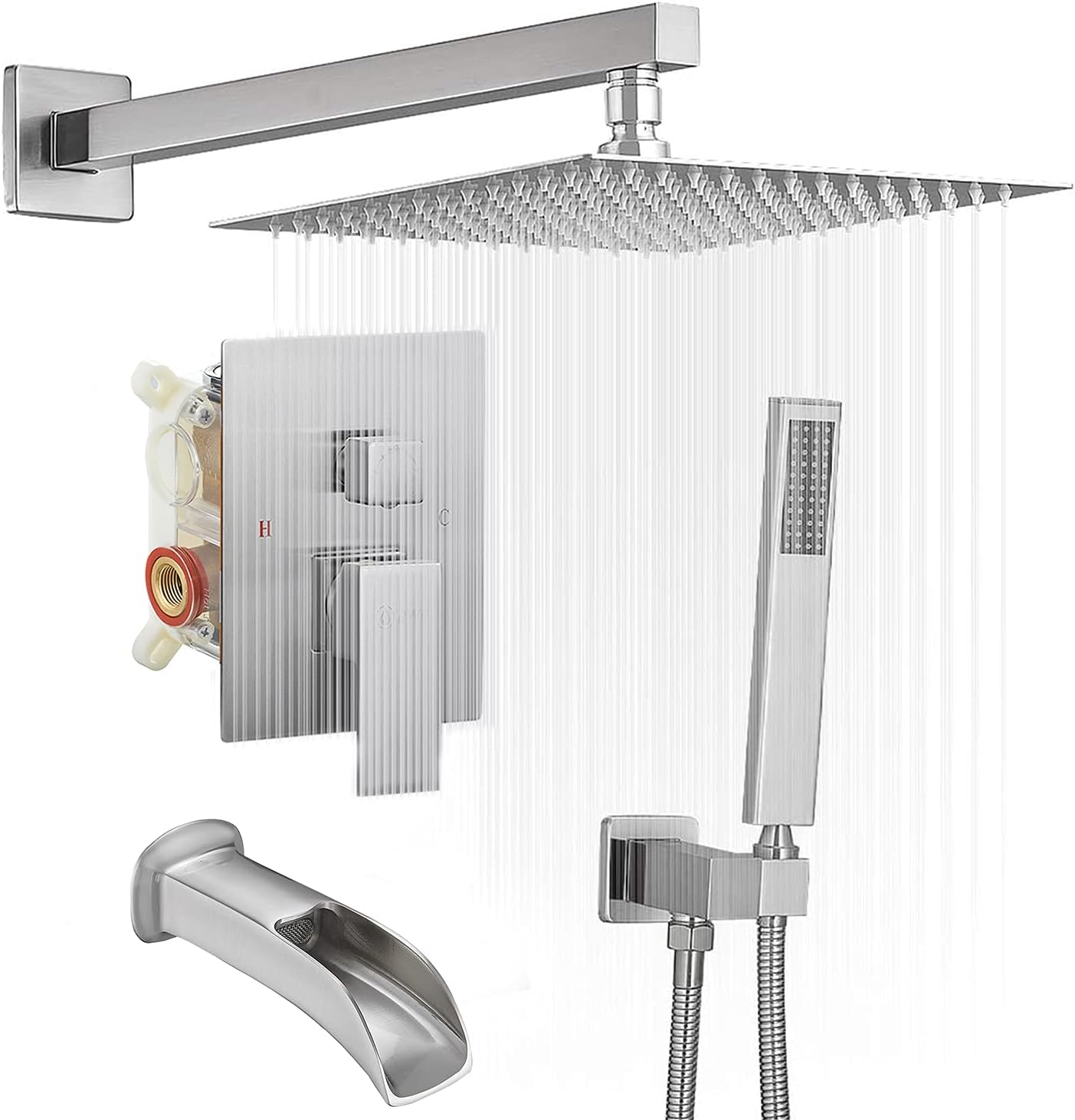 Wovier Shower System Rain Shower Handheld Sprayer with Shower Hose - W8807-2