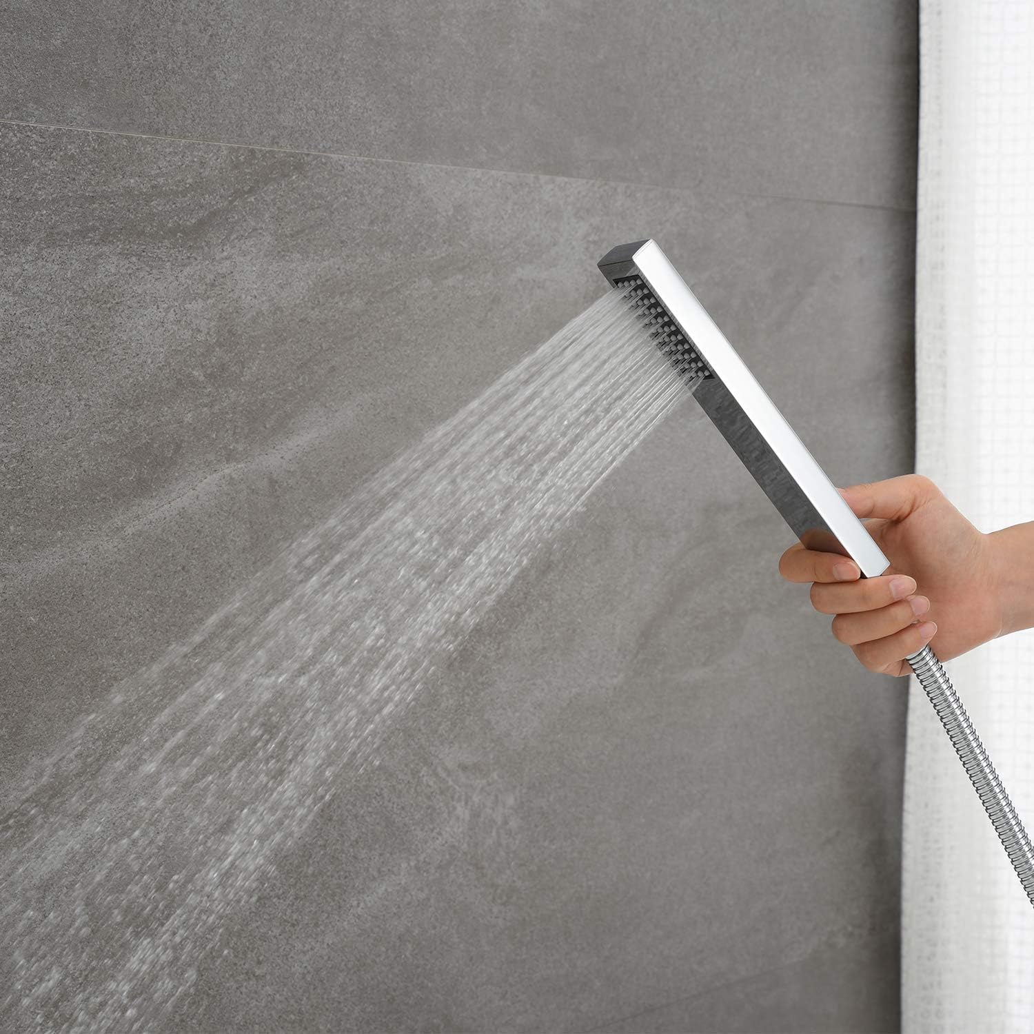 Wovier Floor Mounted Tub Filler Faucet, Freestanding Bathtub Faucet with Hand Shower W8783