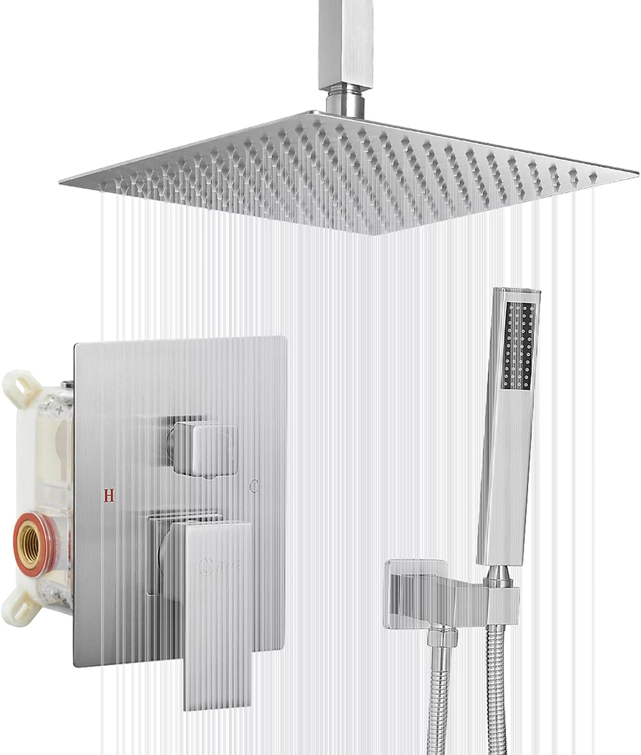 Wovier Shower System Rain Shower Handheld Sprayer with Shower Hose - W8819-2