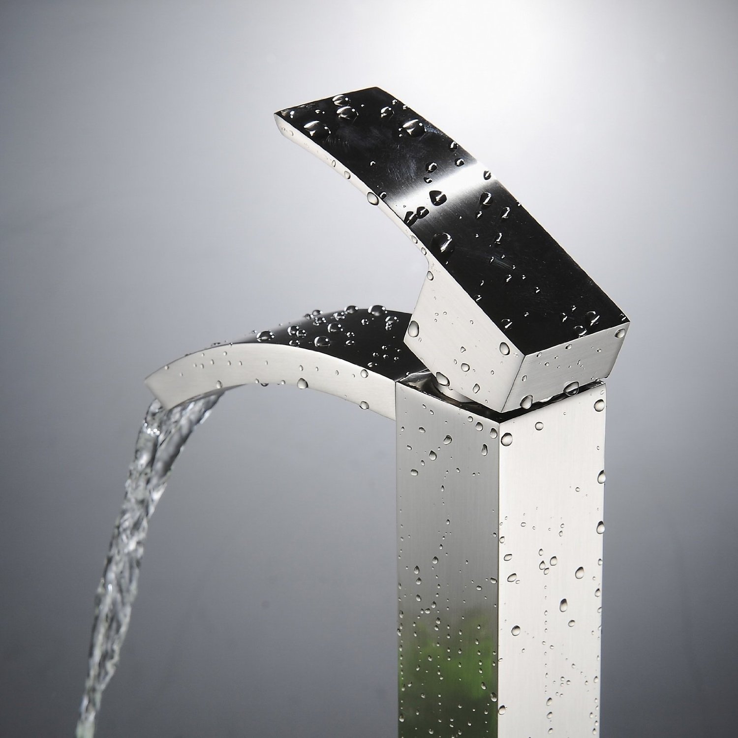 Wovier Waterfall Bathroom Sink Faucet,Single Handle Single Hole Faucet-W8220-4