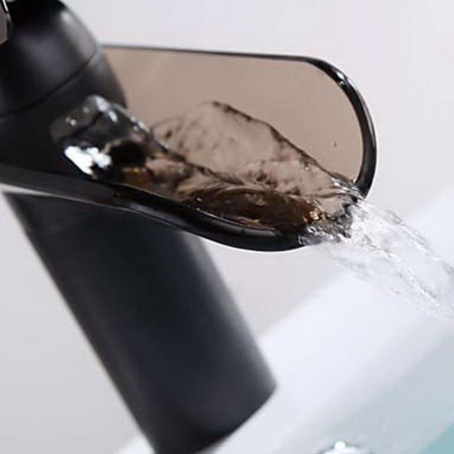 Wovier Waterfall Bathroom Sink Faucet,Single Handle Single Hole Faucet-W8216-3