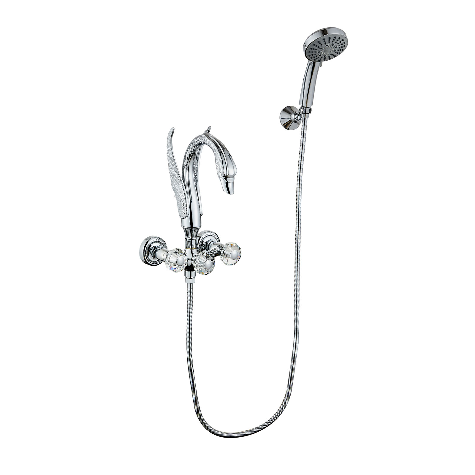 Wovier Swan Wall Mounted Tub Filler with Hand Shower W8811