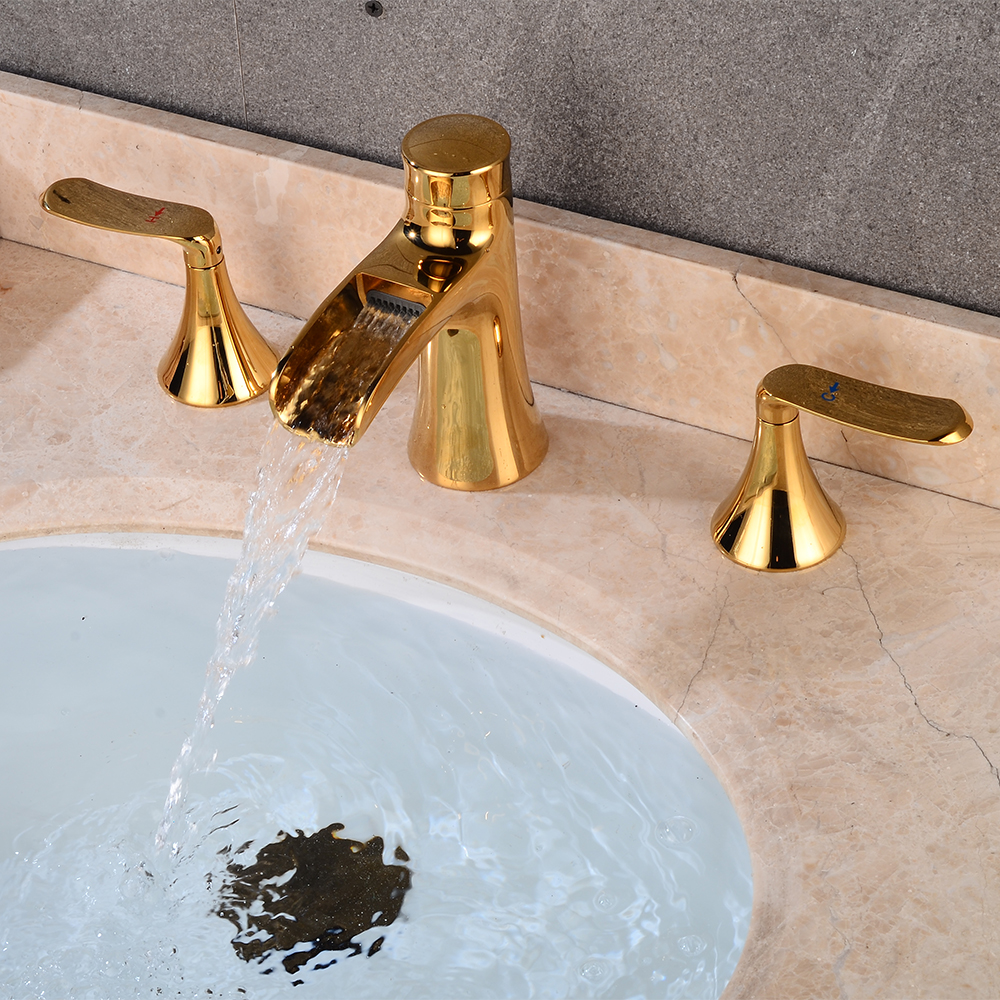 Wovier Widespread Faucet,Three Handle Two Hole Bathroom sink Faucet-W8416-20