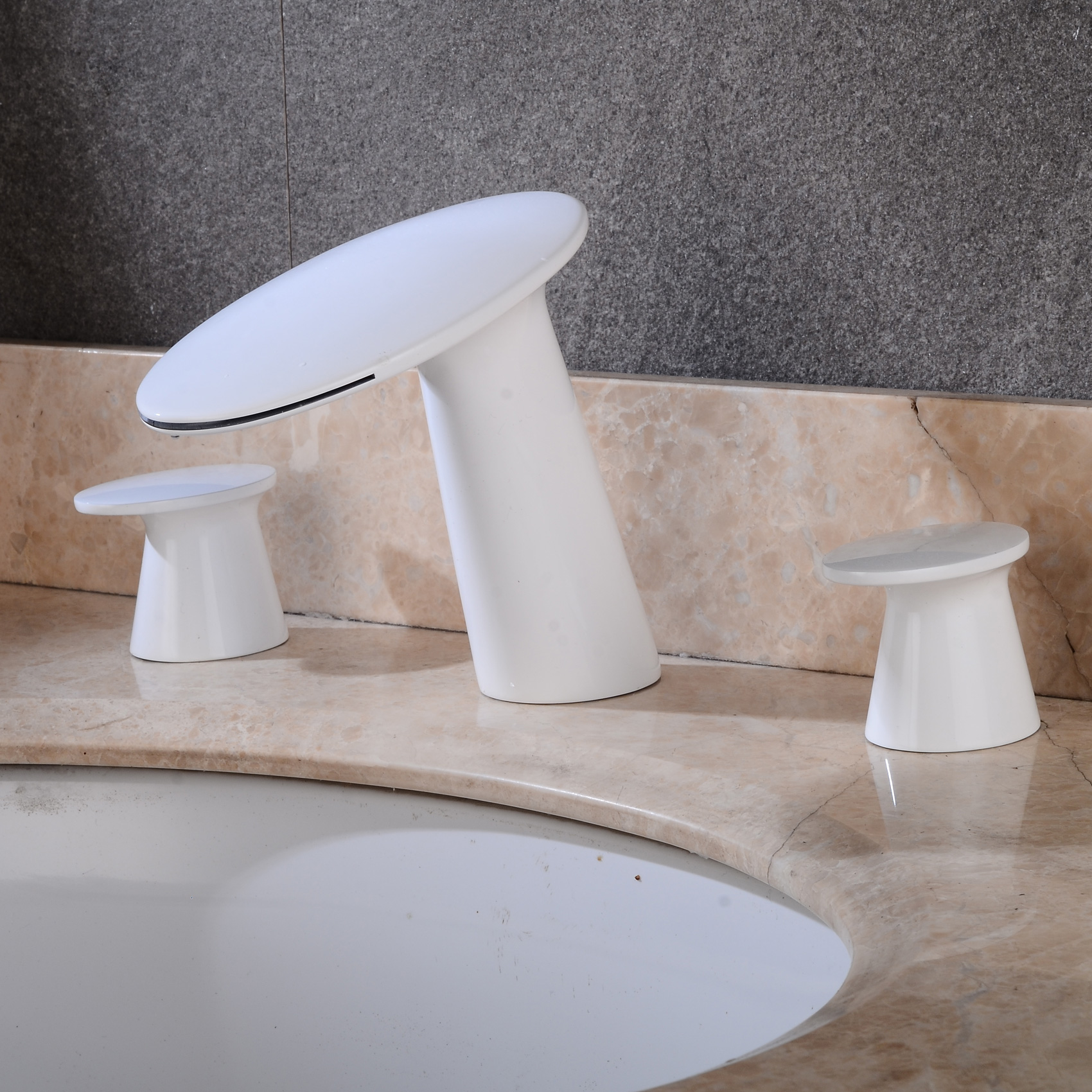 Wovier Widespread Faucet,Three Handle Two Hole Bathroom sink Faucet-W8417-32