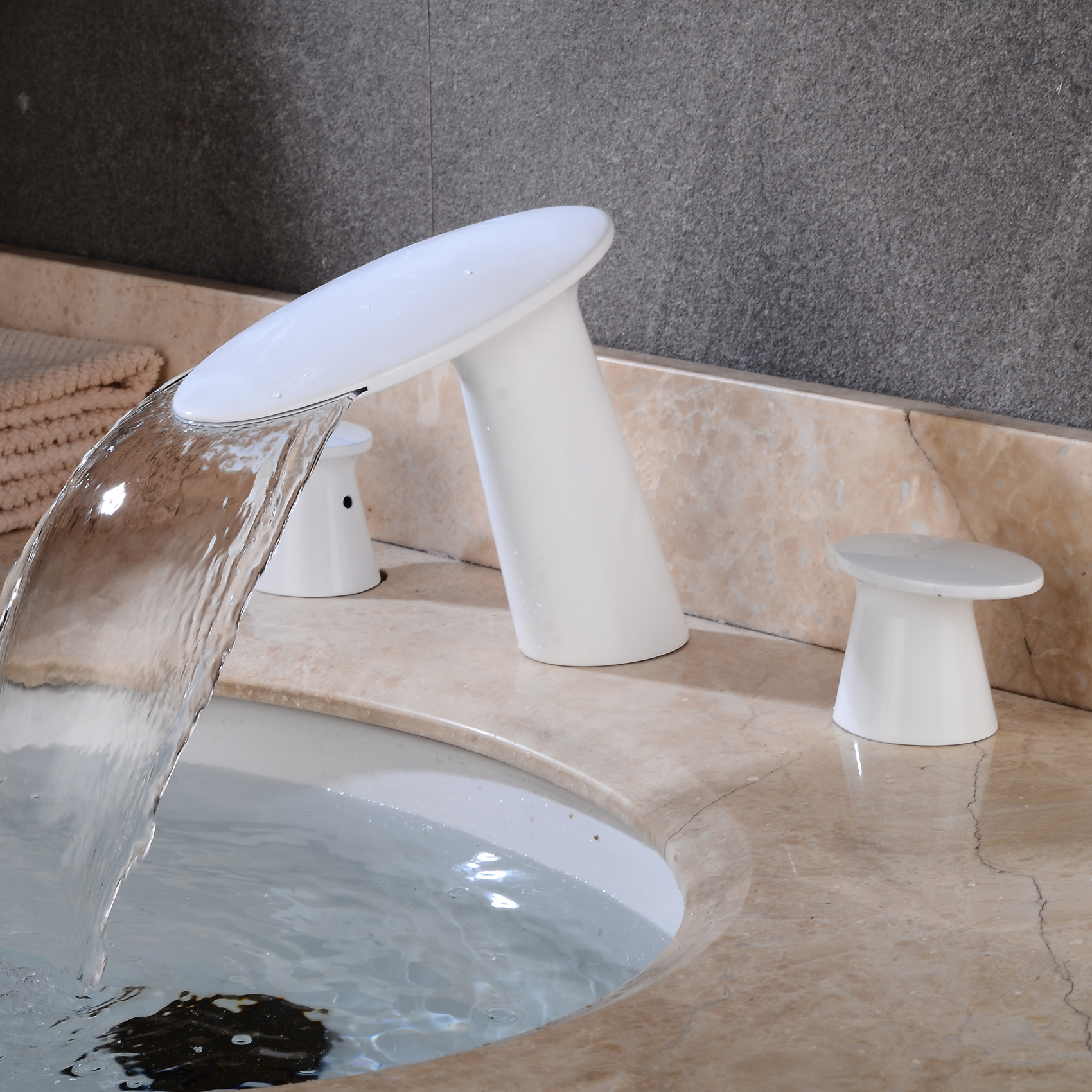 Wovier Widespread Faucet,Three Handle Two Hole Bathroom sink Faucet-W8417-31