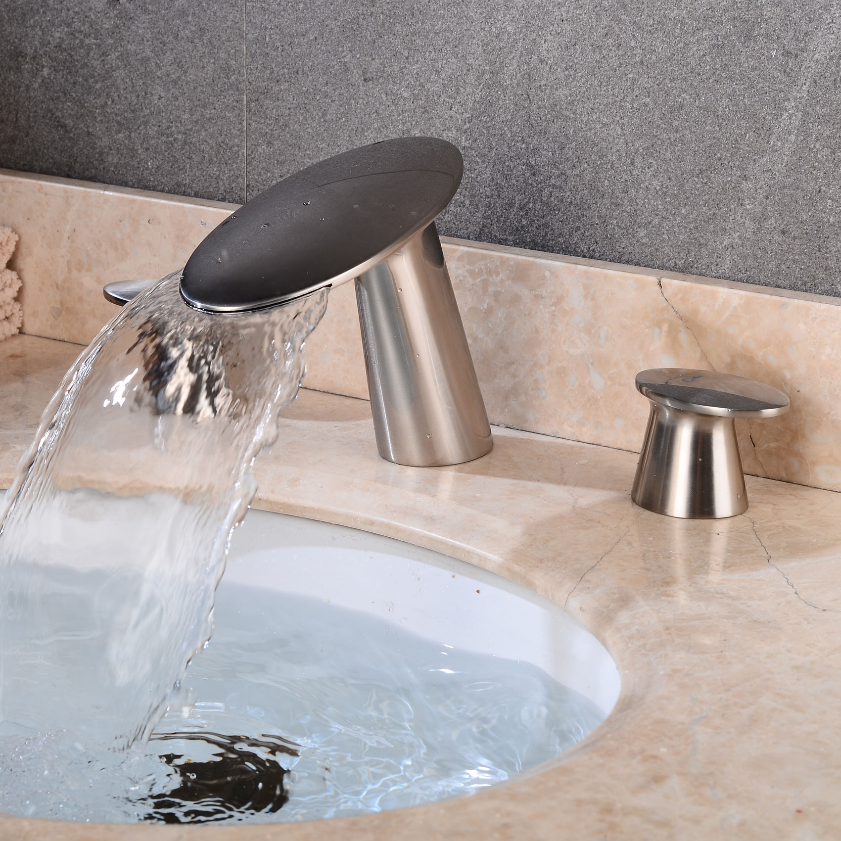 Wovier Widespread Faucet,Three Handle Two Hole Bathroom sink Faucet-W8417-52