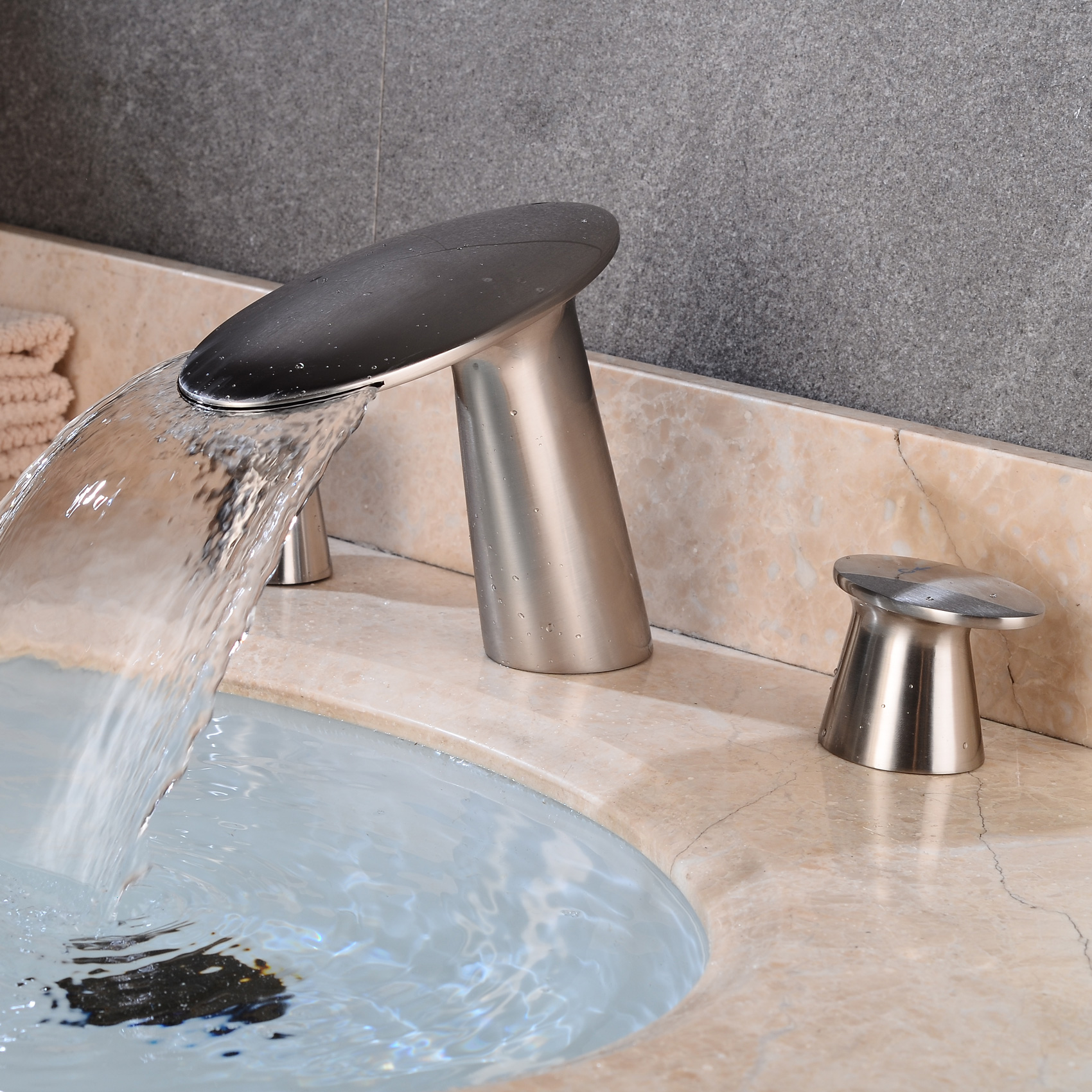 Wovier Widespread Faucet,Three Handle Two Hole Bathroom sink Faucet-W8417-51