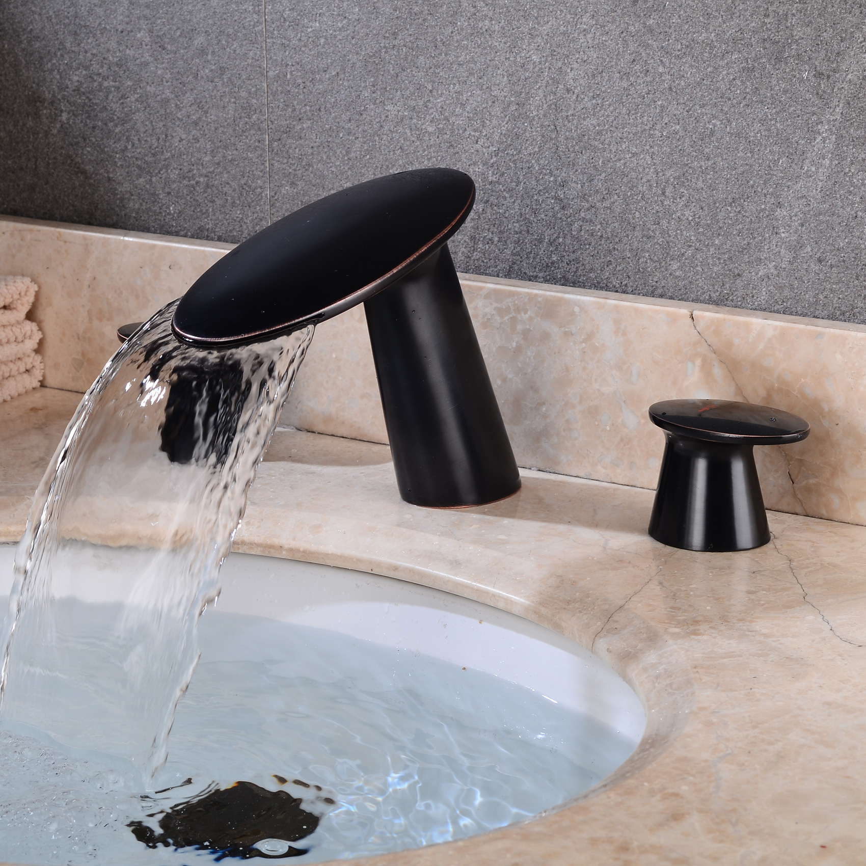 Wovier Widespread Faucet,Three Handle Two Hole Bathroom sink Faucet-W8417-36