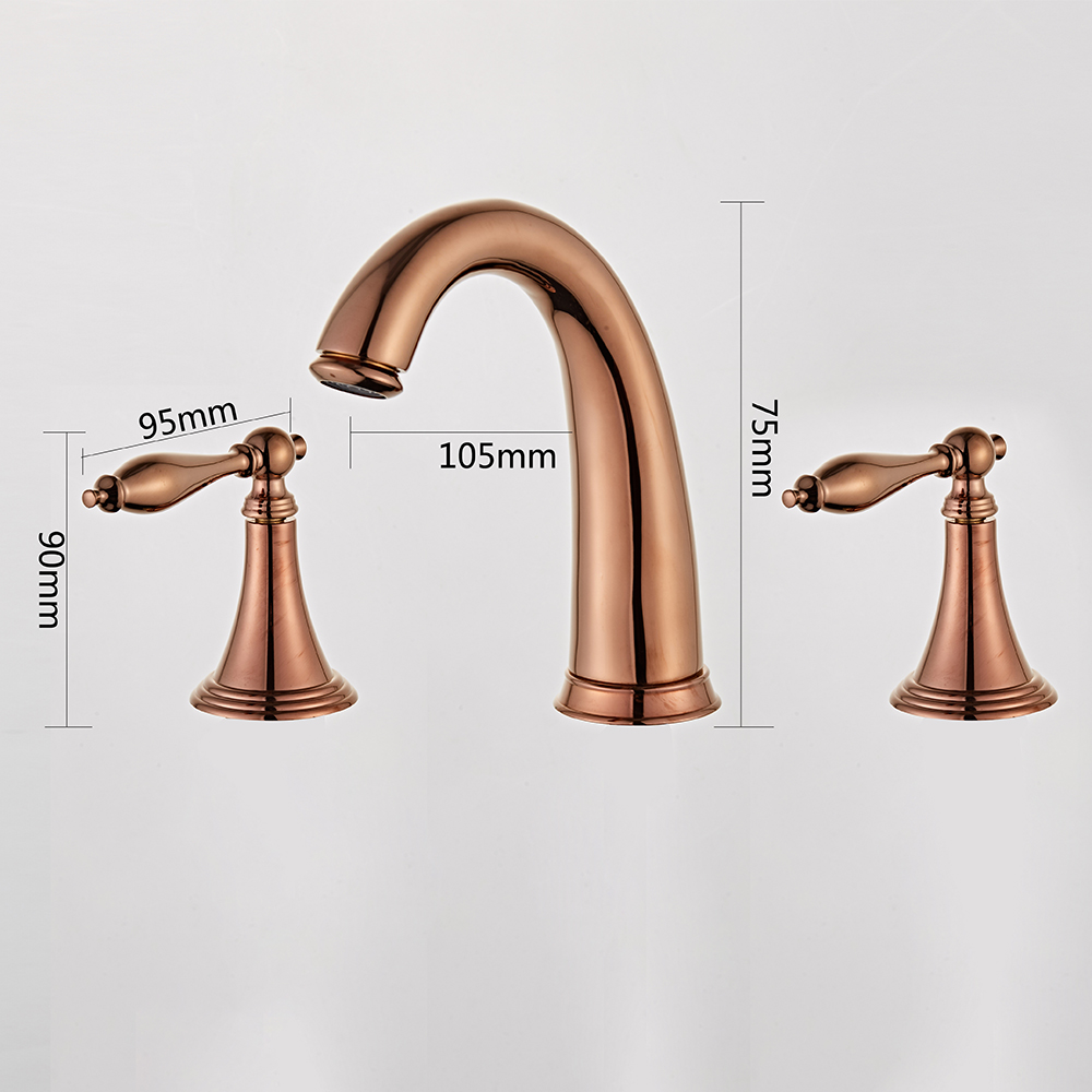 Wovier Widespread Faucet,Three Handle Two Hole Bathroom sink Faucet-Wovier W8401-12