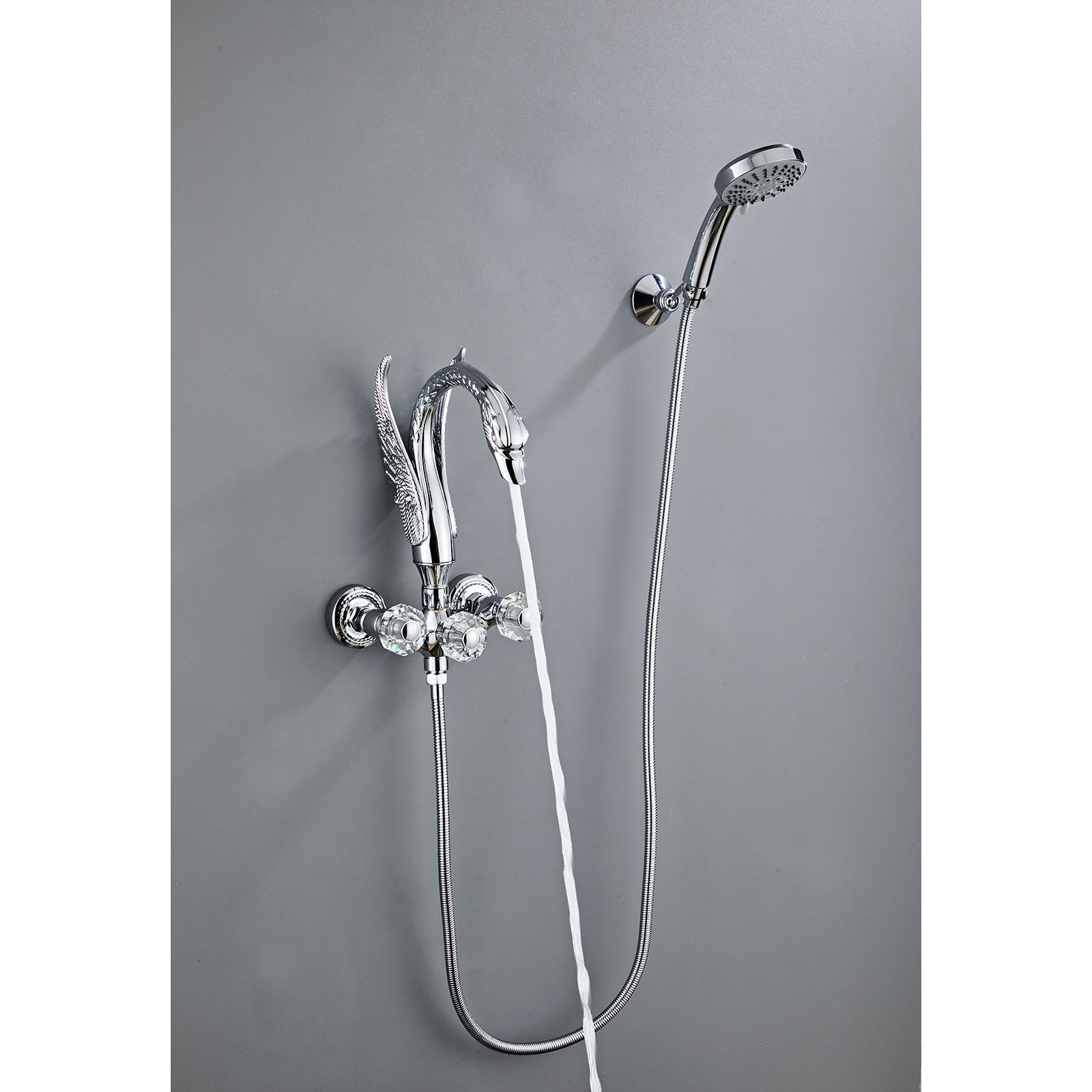 Wovier Wall Mounted Faucet Tub Filler with Hand Shower – W8808-2
