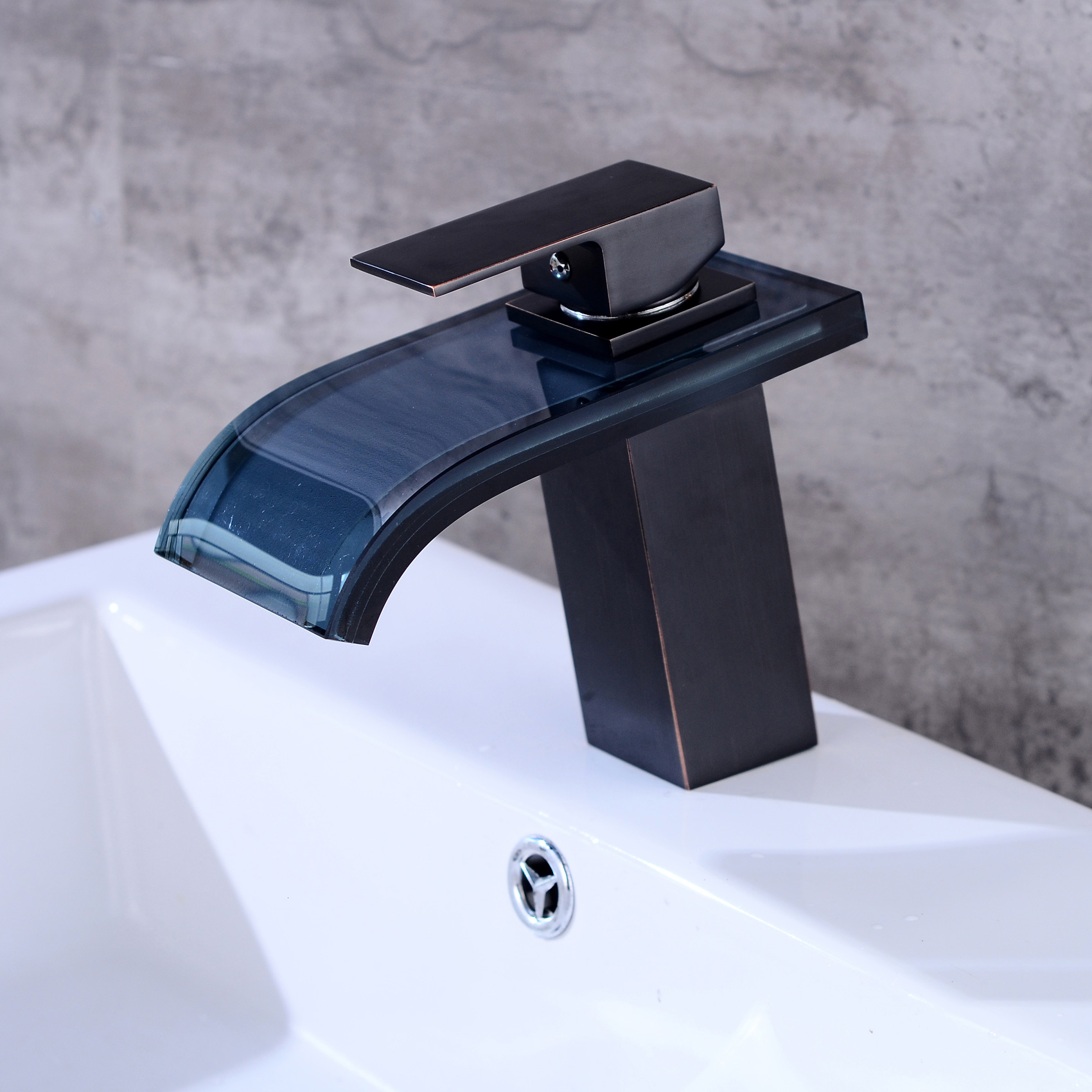 Wovier Waterfall Bathroom Sink Faucet,Single Handle Single Hole Faucet-W8109-3