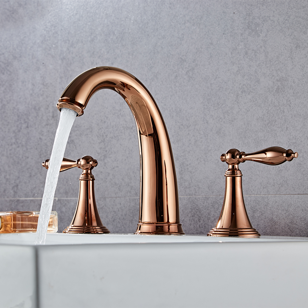 Wovier Widespread Faucet,Three Handle Two Hole Bathroom sink Faucet-Wovier W8401-15