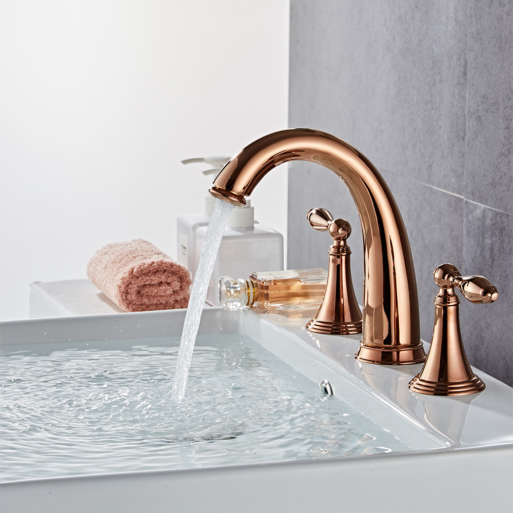 Wovier Widespread Faucet,Three Handle Two Hole Bathroom sink Faucet-Wovier W8401-13