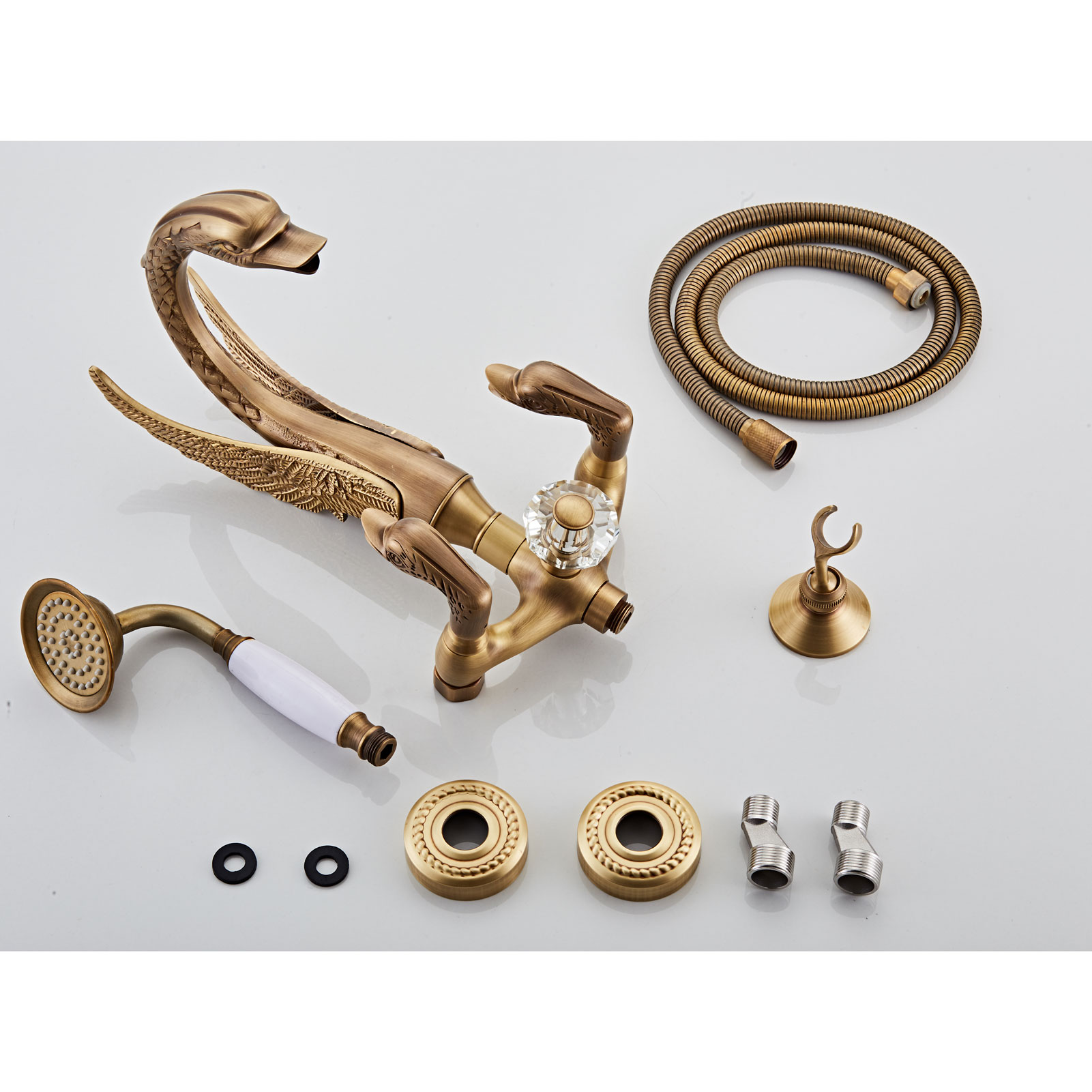 Wovier Swan Wall Mounted Tub Filler with Hand Shower W8811