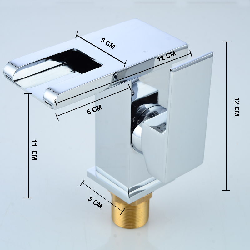 Wovier Waterfall Bathroom Sink Faucet,Single Handle Single Hole Faucet-W8102-2