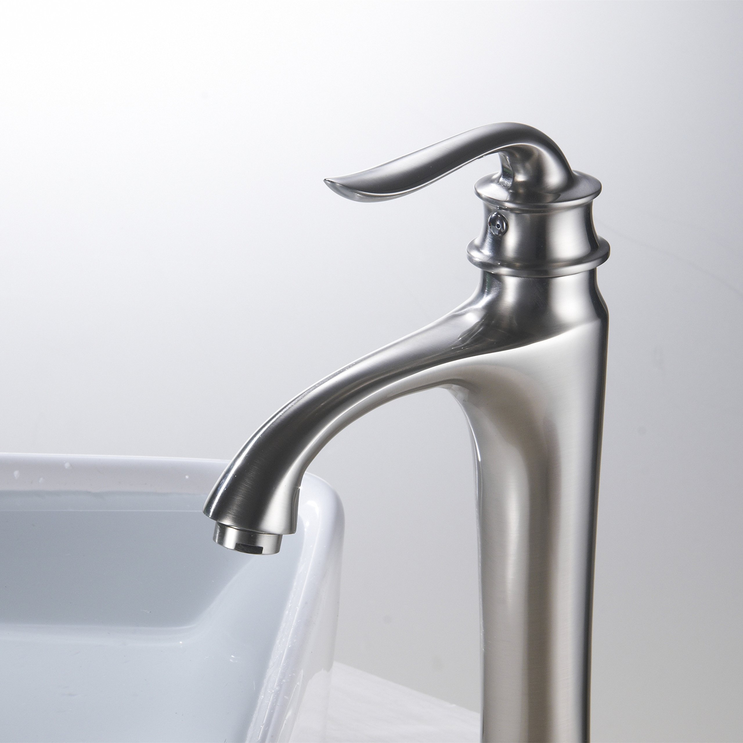 Wovier Waterfall Vessel Faucet with Supply Hose,Single Handle Single Hole Bathroom Faucet W8266-11