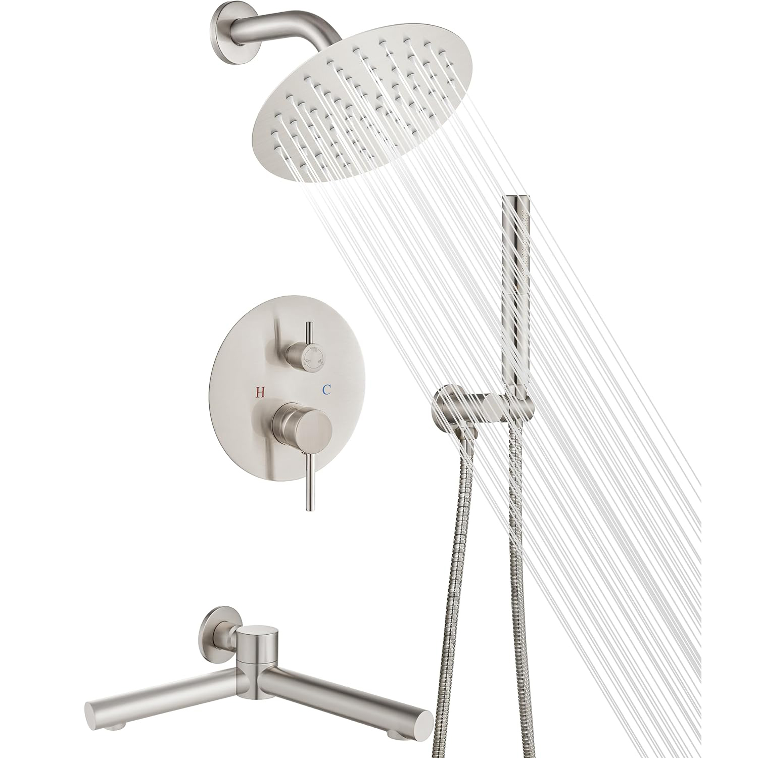 Wovier Shower System Rain Shower Handheld Sprayer with Shower Hose - W8816-2