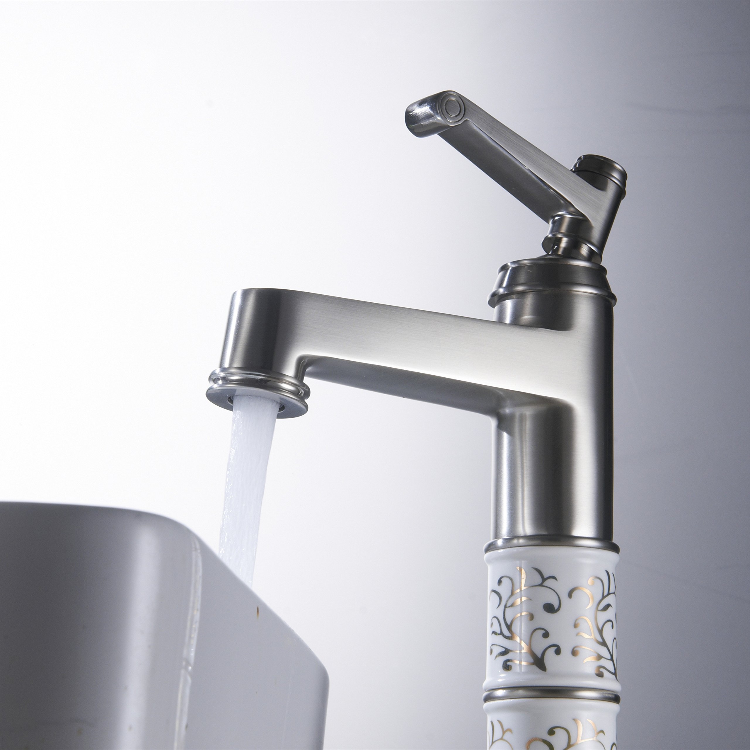 Wovier Vessel Faucet with Supply Hose,Single Handle Single Hole Bathroom Faucet W8311-9