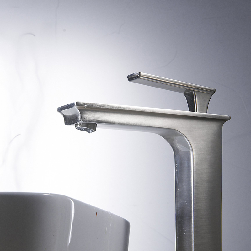 Wovier Waterfall Vessel Faucet with Supply Hose,Single Handle Single Hole Bathroom Faucet W8309-3