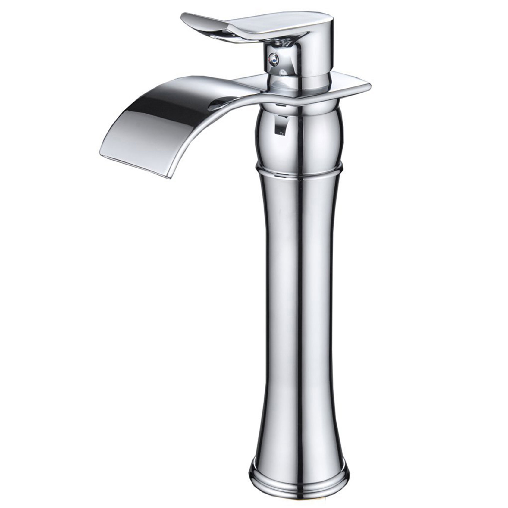 Wovier Waterfall Vessel Faucet with Supply Hose,Single Handle Single Hole Bathroom Faucet W8243-11