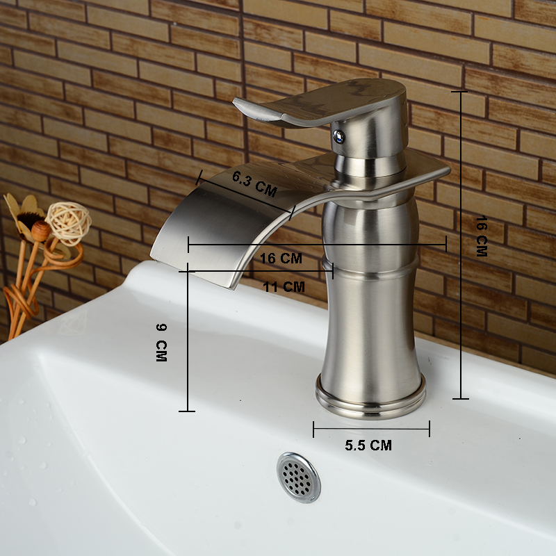 Wovier Bathroom Sink Faucet with Supply Hose,Single Handle Single Hole Lavatory Faucet W8244-2