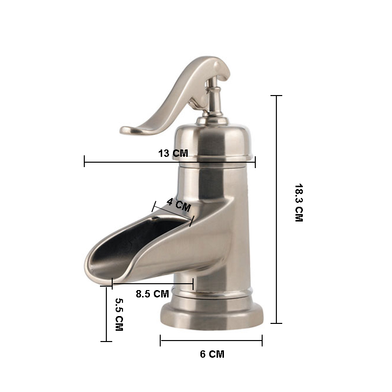 Wovier Bathroom Sink Faucet with Supply Hose,Single Handle Single Hole Lavatory Faucet W8290-2